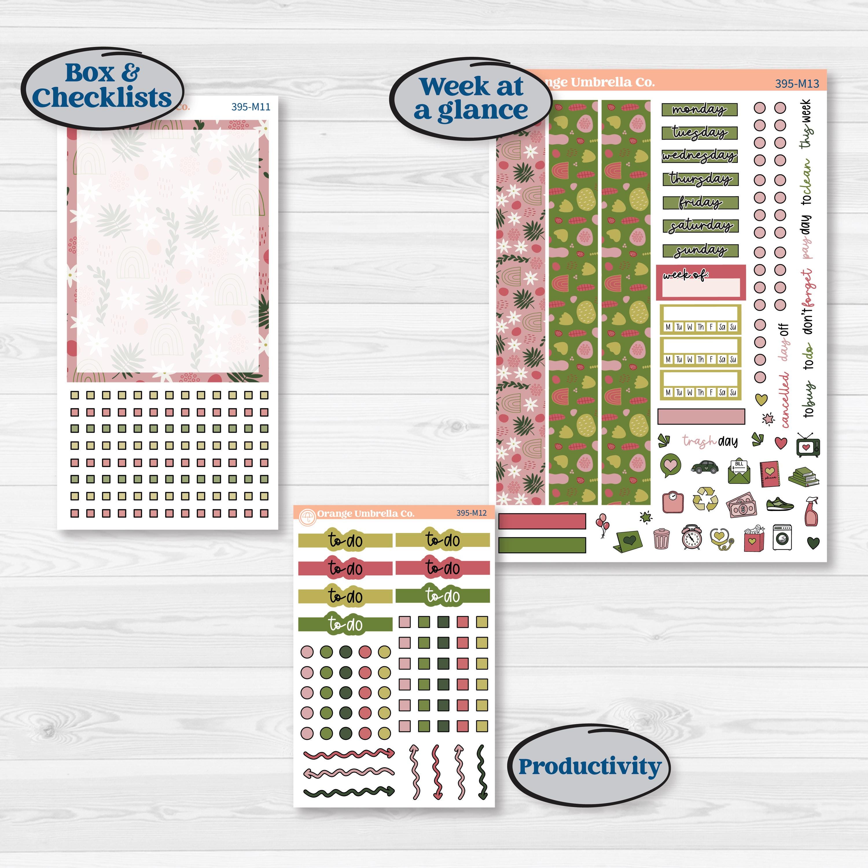 Tropical Summer Kit | 7x9 Erin Condren Daily Duo Planner Kit Stickers | Borneo | KIT-395-M