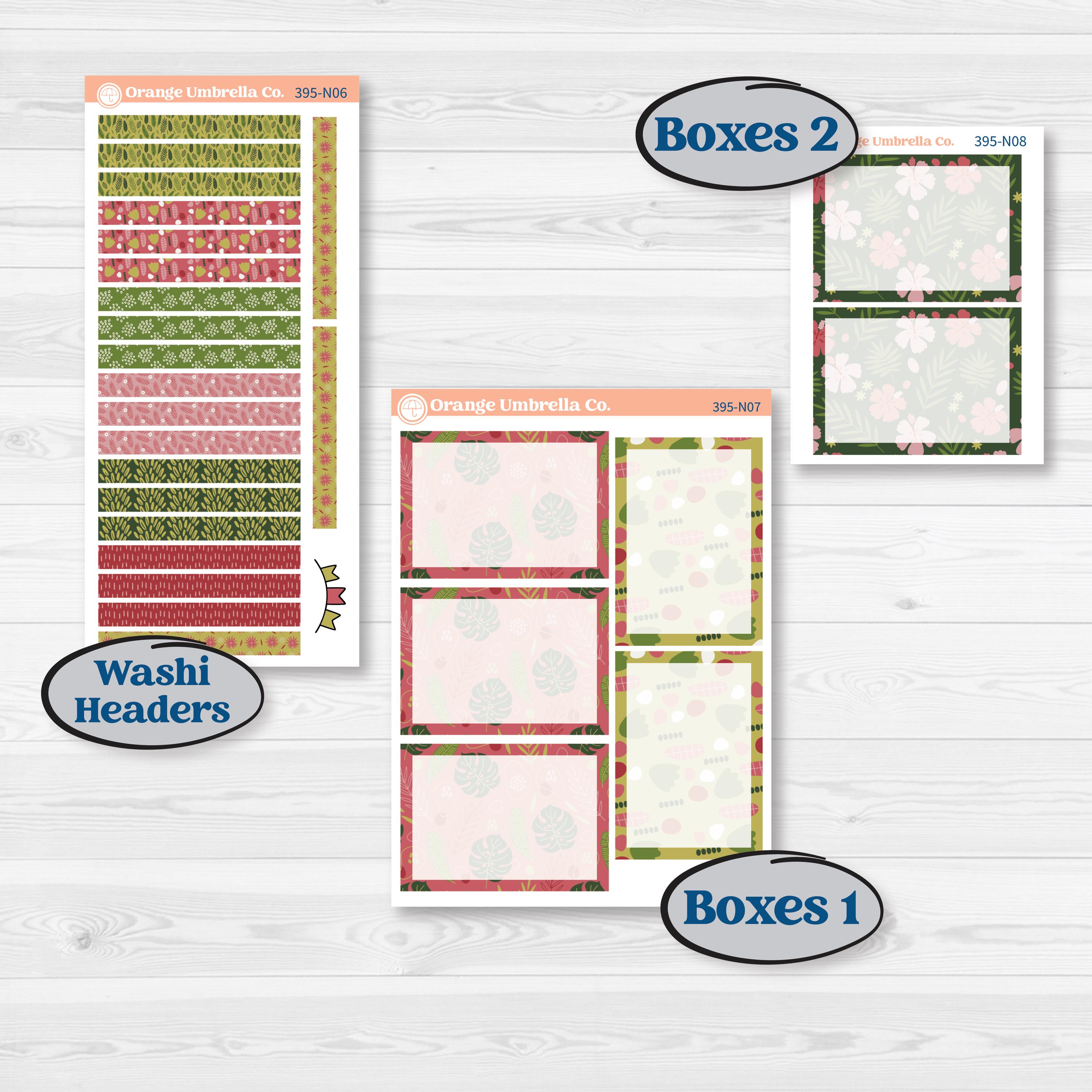 Tropical Summer Kit | A5 Plum Daily Planner Kit Stickers | Borneo | KIT-395-N