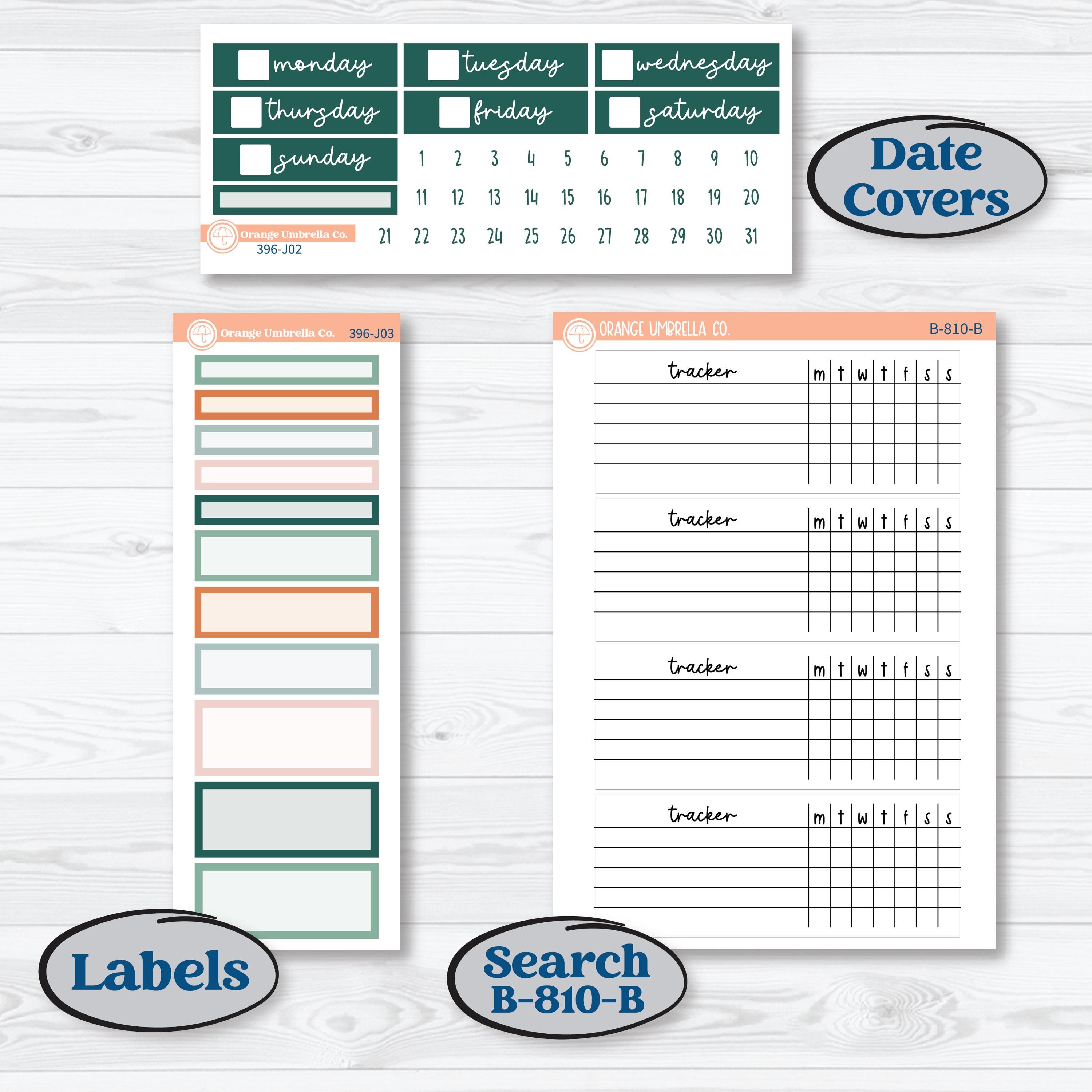 Floral Tropical Summer Kit | Plum Vertical Priorities 7x9 Planner Kit Stickers | Hawaii | KIT-396-J