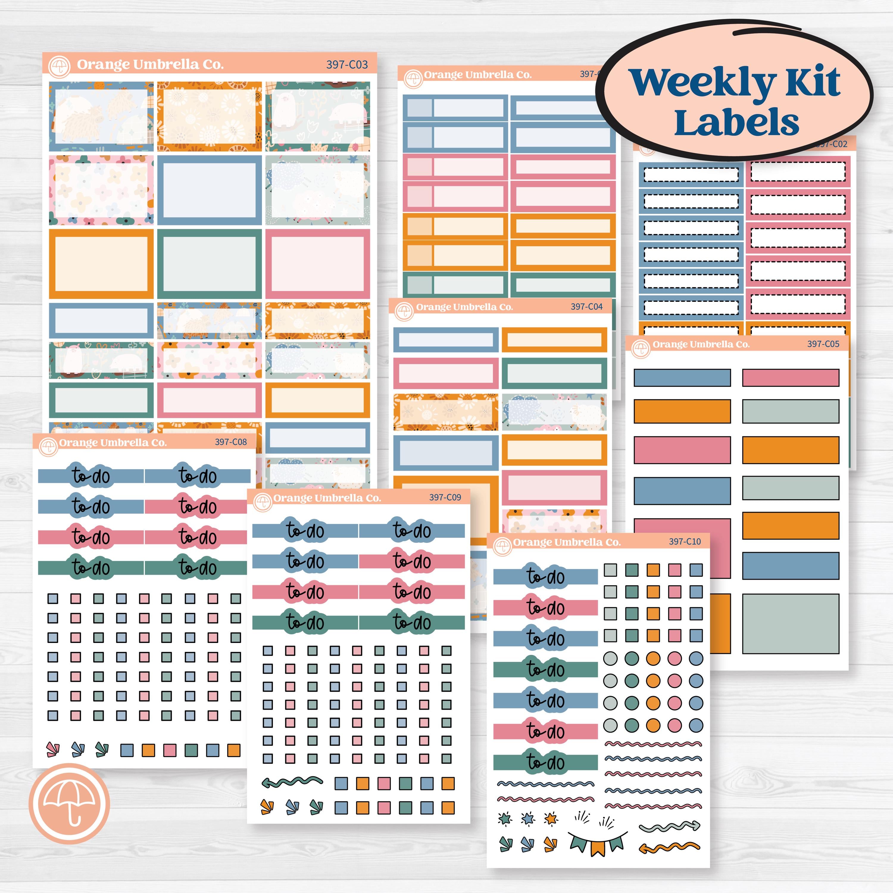Cow Farm Kit | Weekly Add-On Labels Planner Kit Stickers | Legen-dairy | KIT-397-C