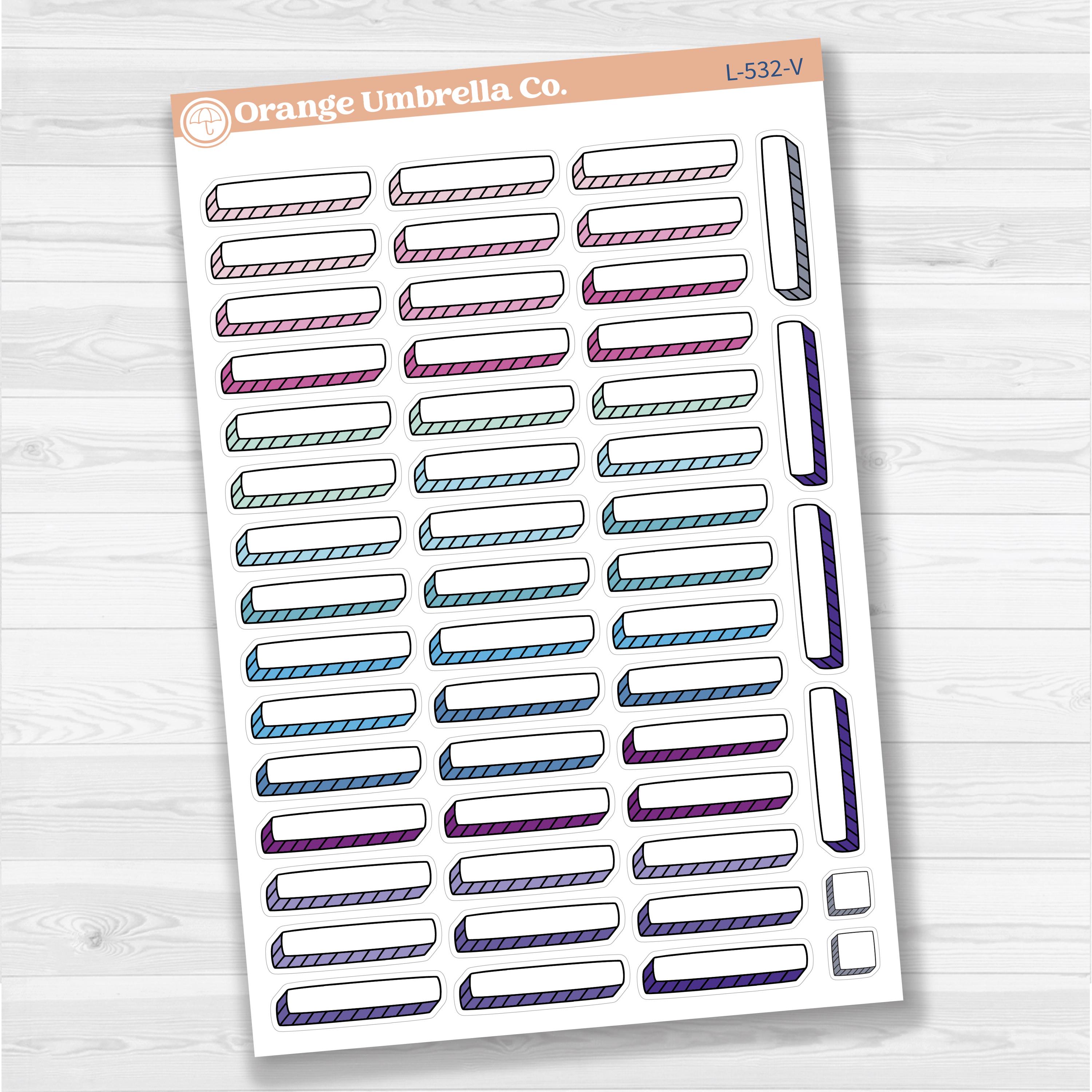 Hand Doodled Drop Shadow Label Box Planner Stickers | L-532