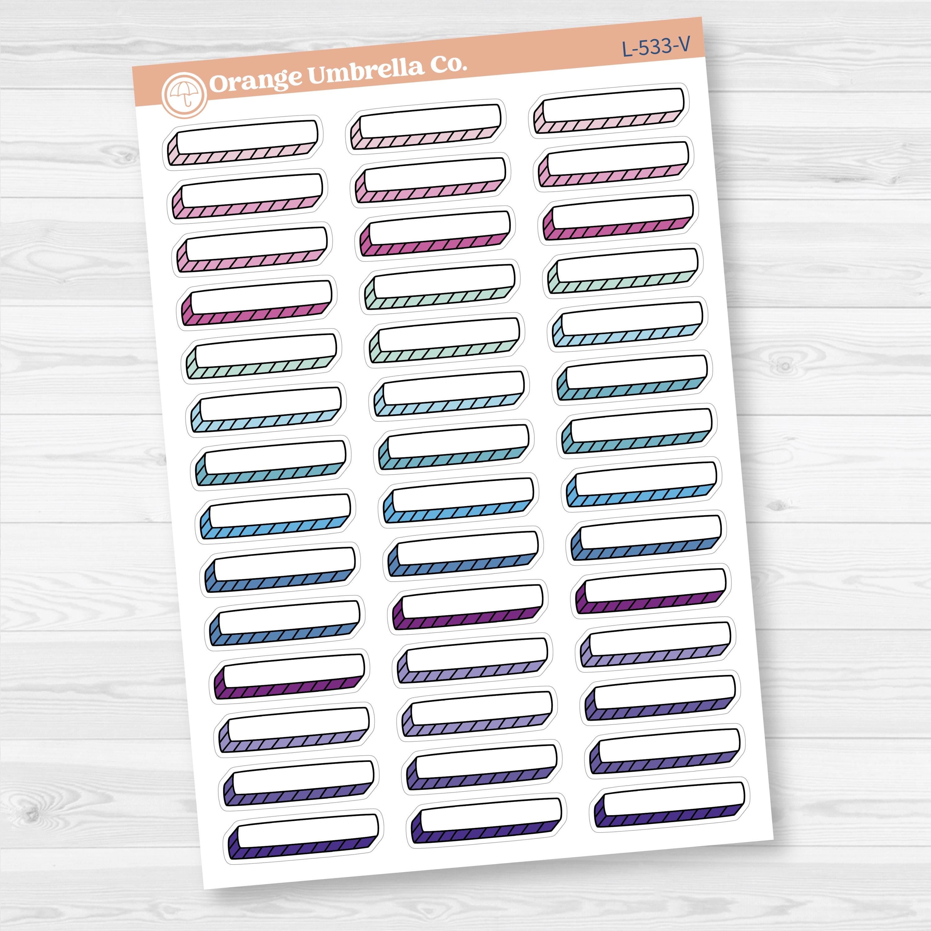 Hand Doodled Hobonichi Cousin Drop Shadow Label Box Planner Stickers | L-533