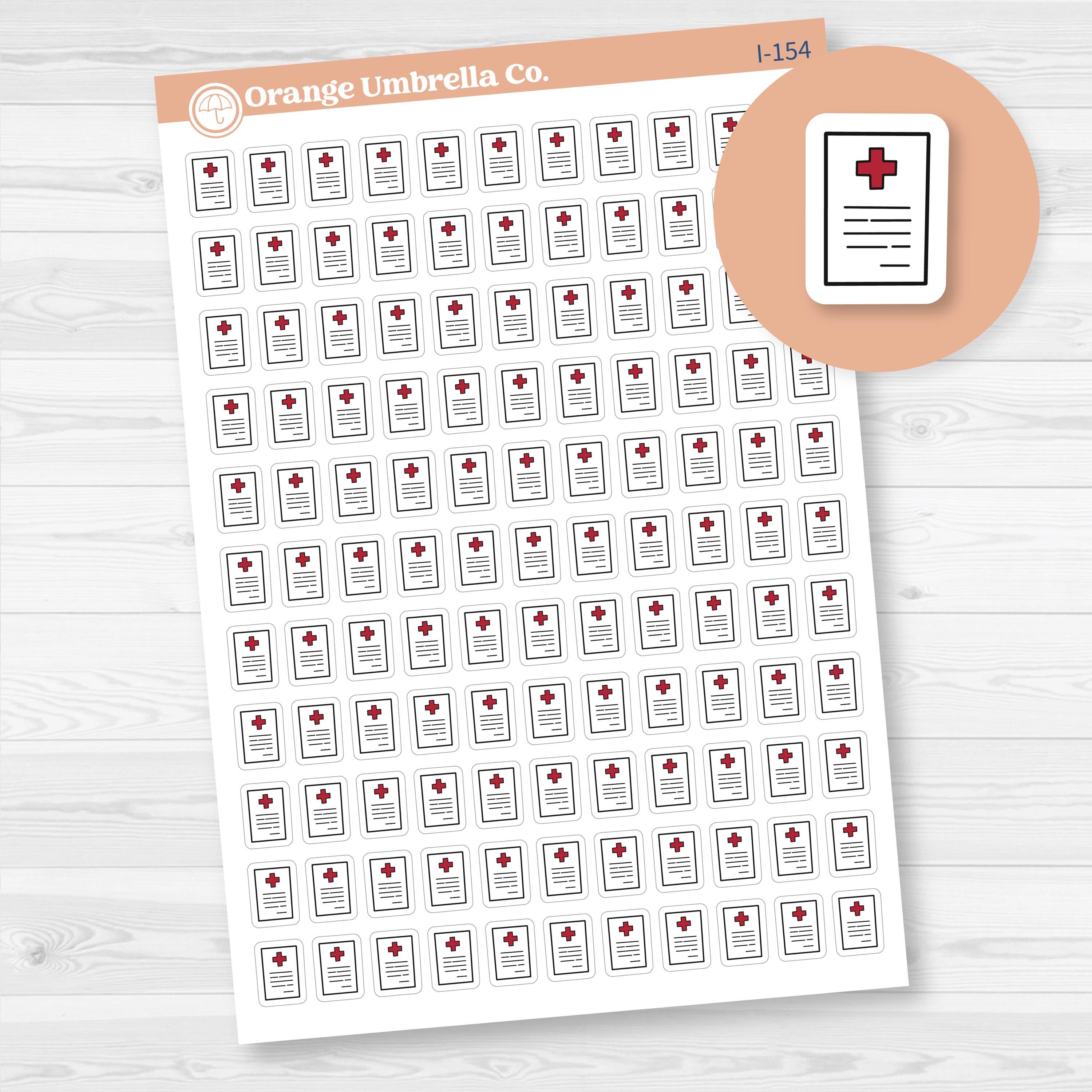 Micro Medical Bill / Chart Icon Planner Stickers | I-154