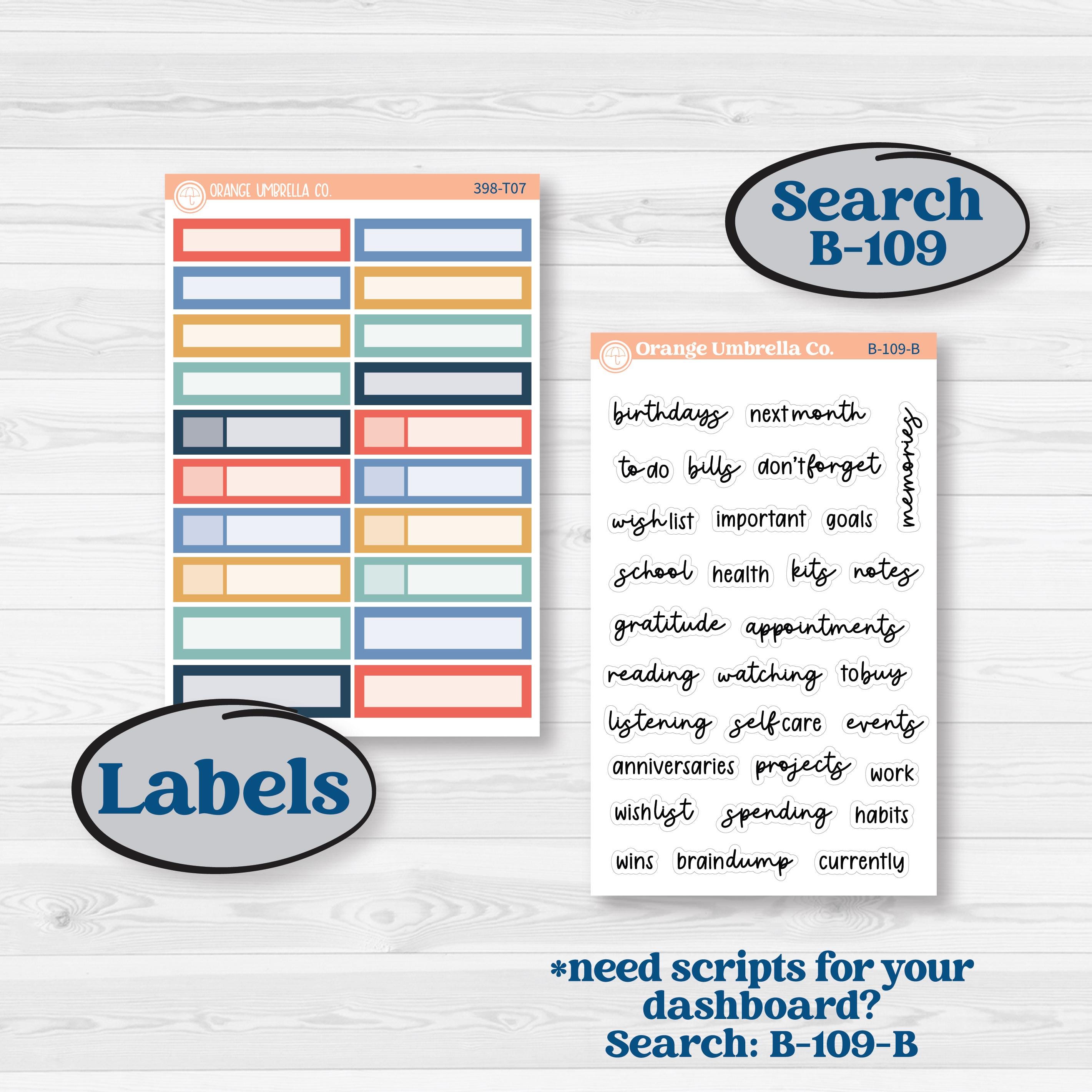 Back to School Kit | 7x9 Plum Monthly & Dashboard Planner Kit Stickers | First Day Back | KIT-398-T