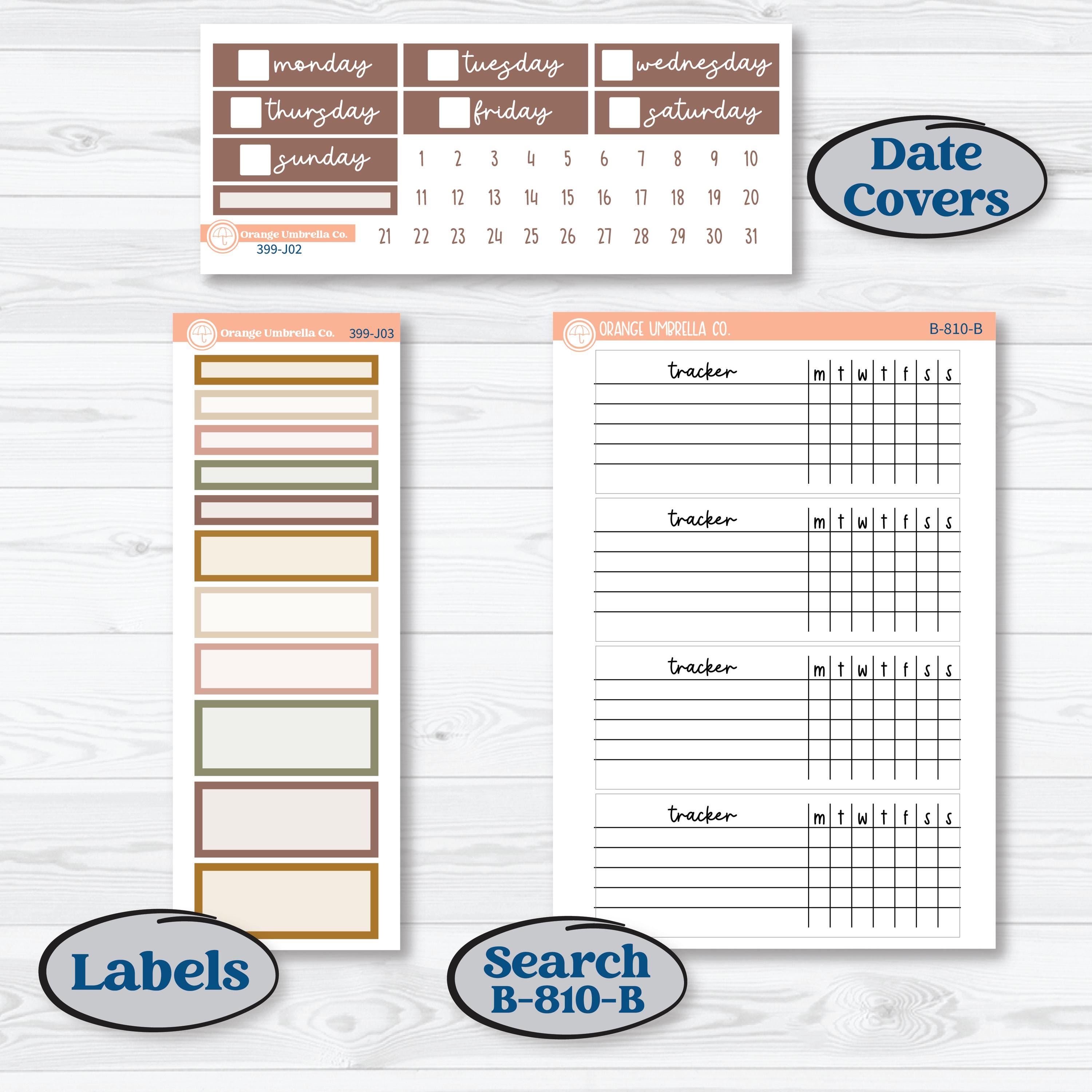 Summer or Fall Floral Kit | Plum Vertical Priorities 7x9 Planner Kit Stickers | Eloise | KIT-399-J