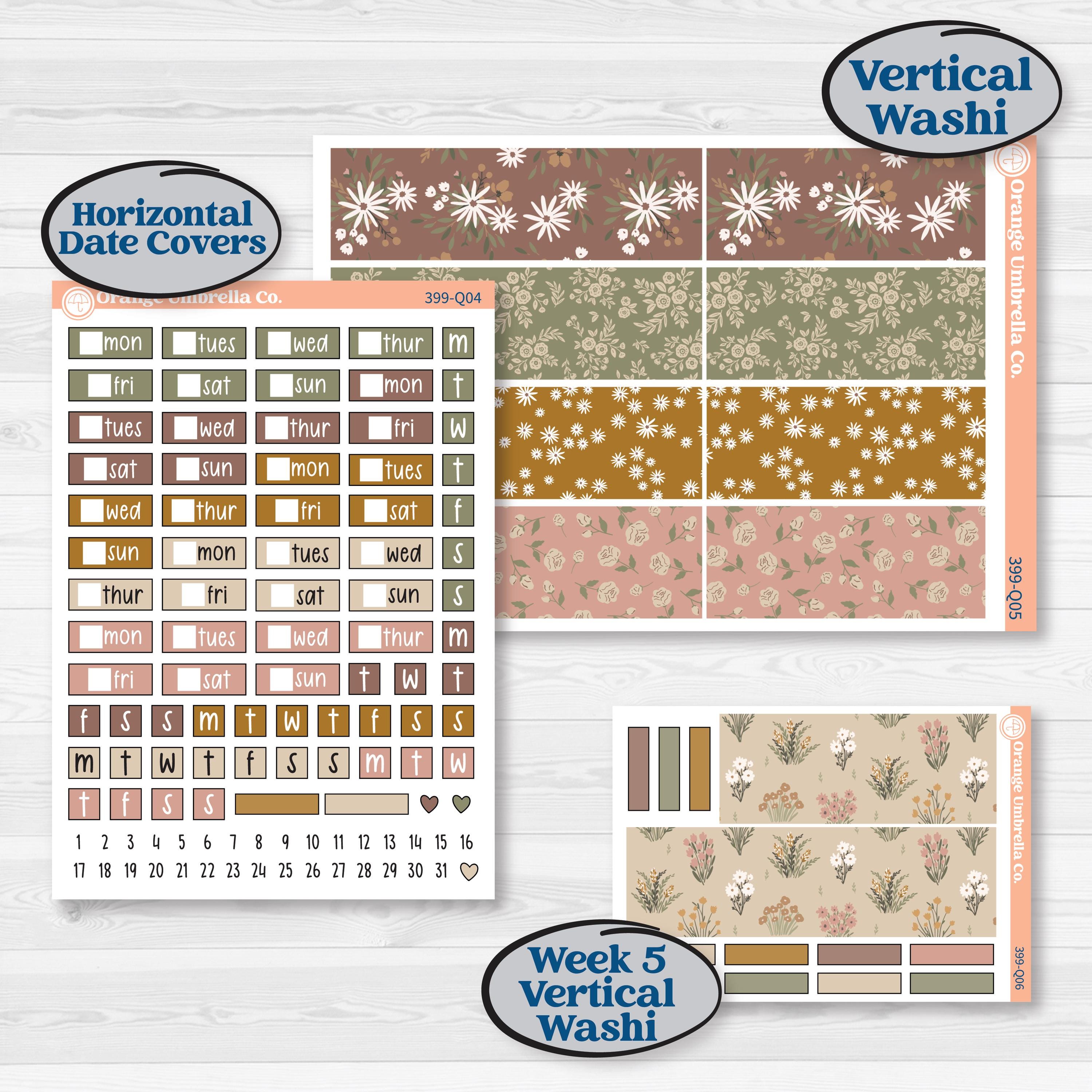 Summer or Fall Floral Kit | Laurel Denise Standard Vertical & Horizontal Planner Kit Stickers | Eloise | KIT-399-Q