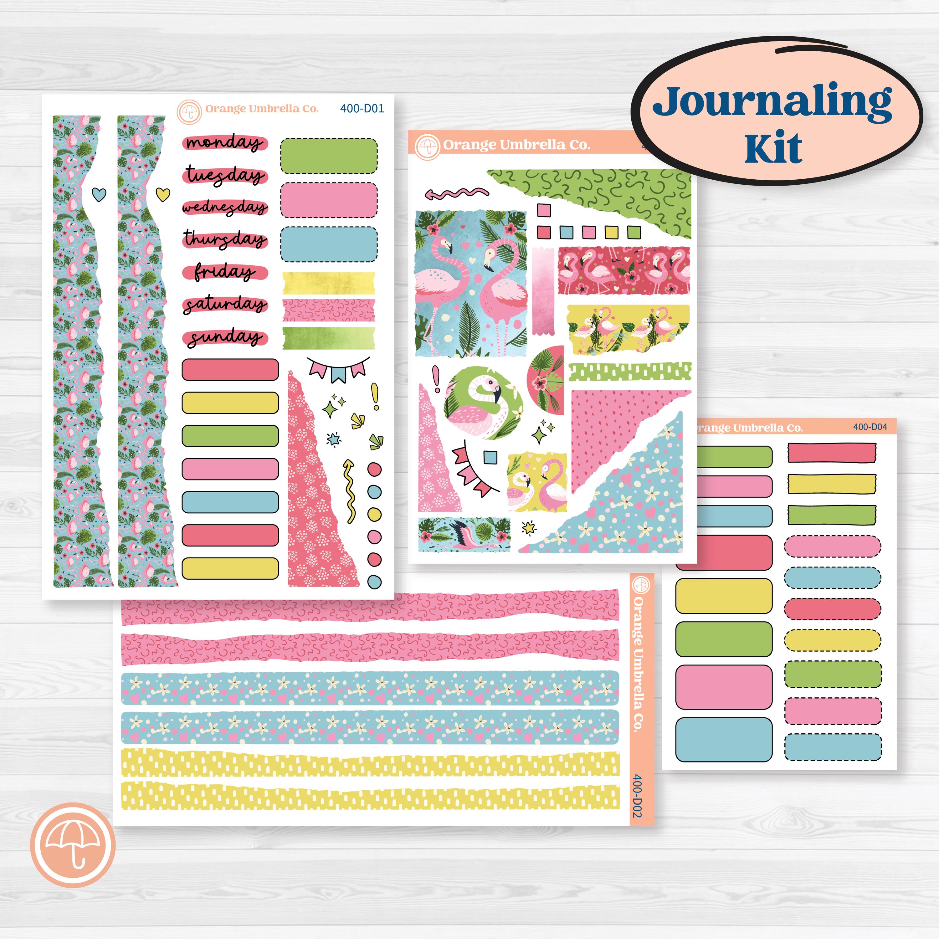 Flamingos Kit | Journaling Kit Planner Stickers | Flamboyance | KIT-400-D