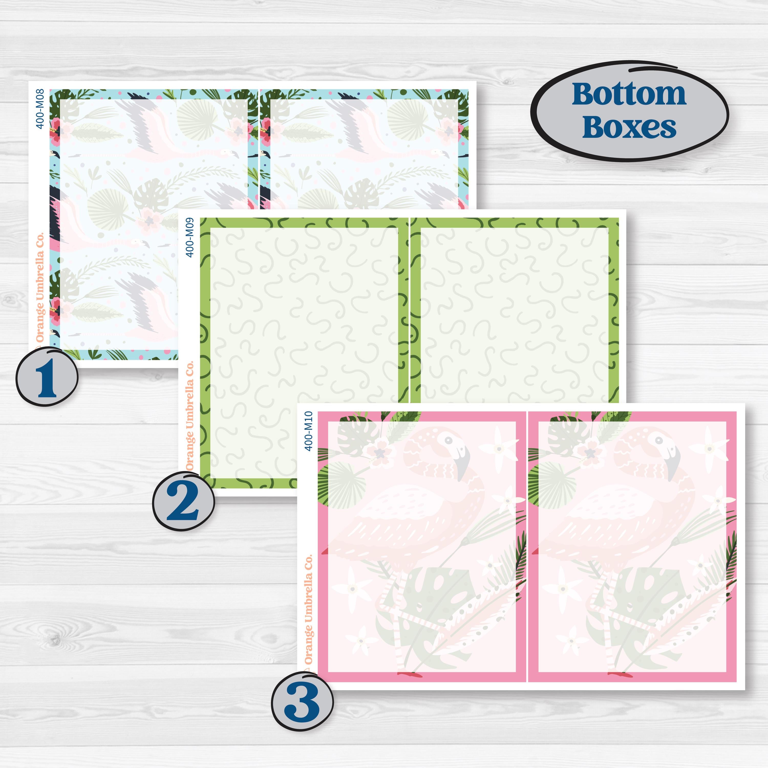Flamingos Kit | 7x9 Erin Condren Daily Duo Planner Kit Stickers | Flamboyance | KIT-400-M