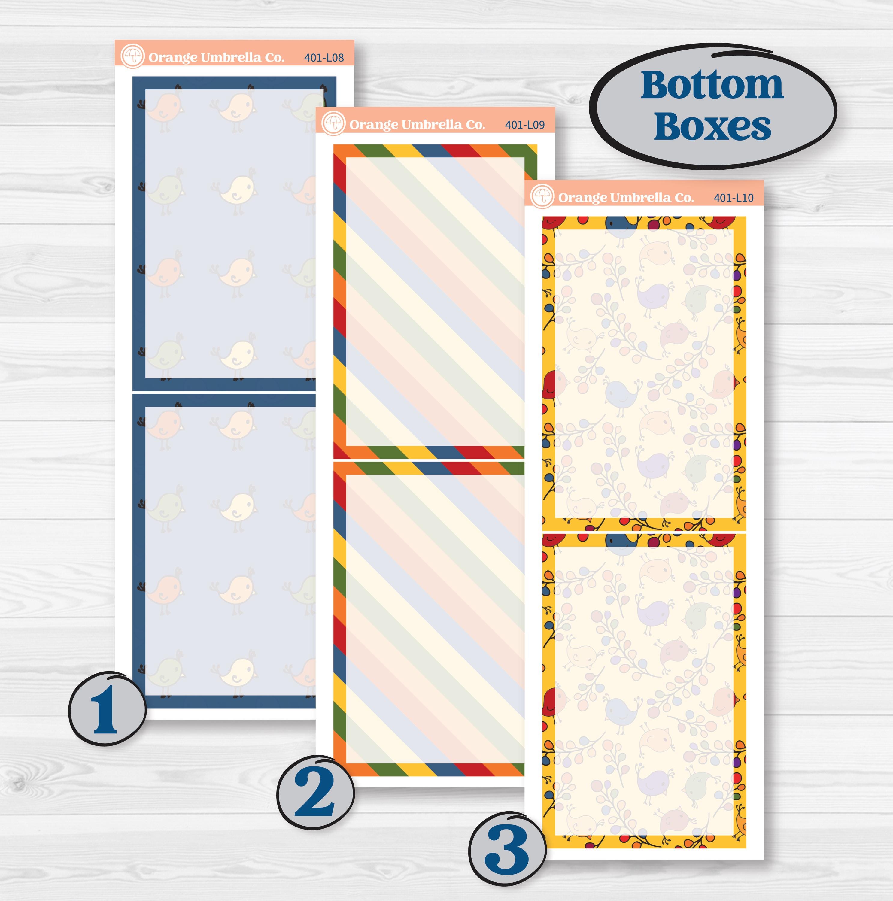 Summer or Autumn Bird Kit | A5 Daily Duo Planner Kit Stickers | Whimsical Birds | KIT-401-L