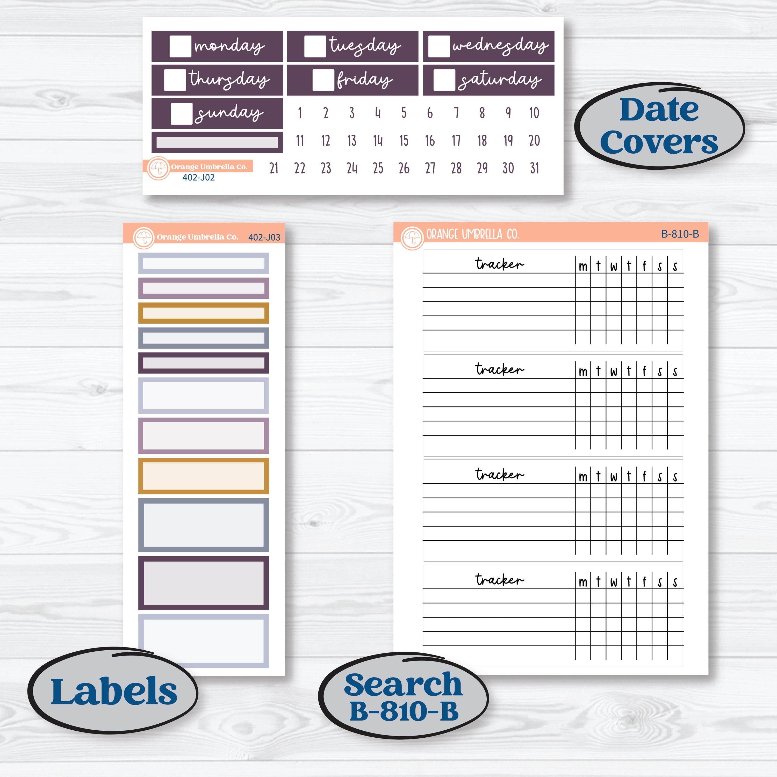 Ice Cream Celestial Kit | Plum Vertical Priorities 7x9 Planner Kit Stickers | Scoops of Jupiter | KIT-402-J