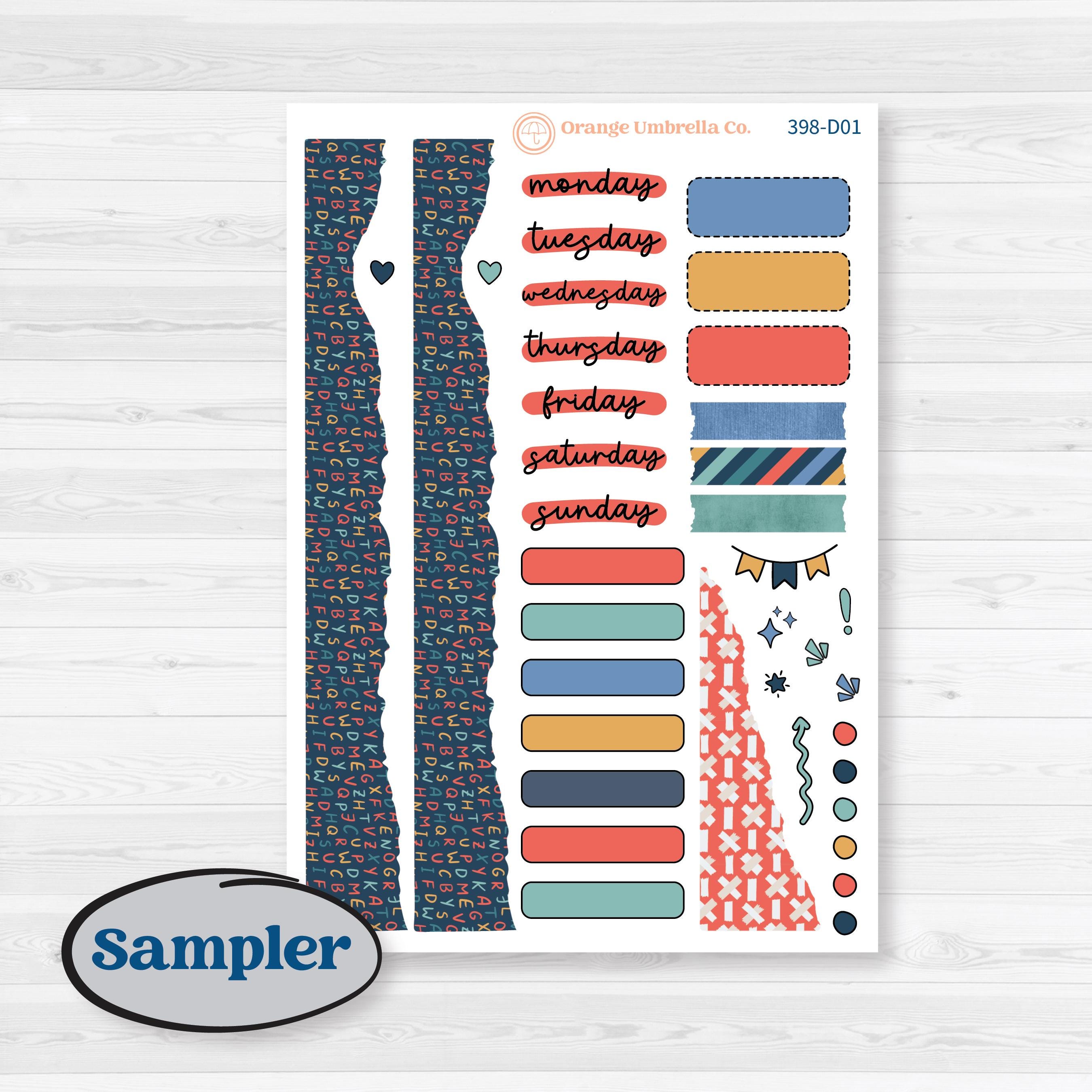 Back to School Kit | Journaling Kit Planner Stickers | First Day Back | KIT-398-D