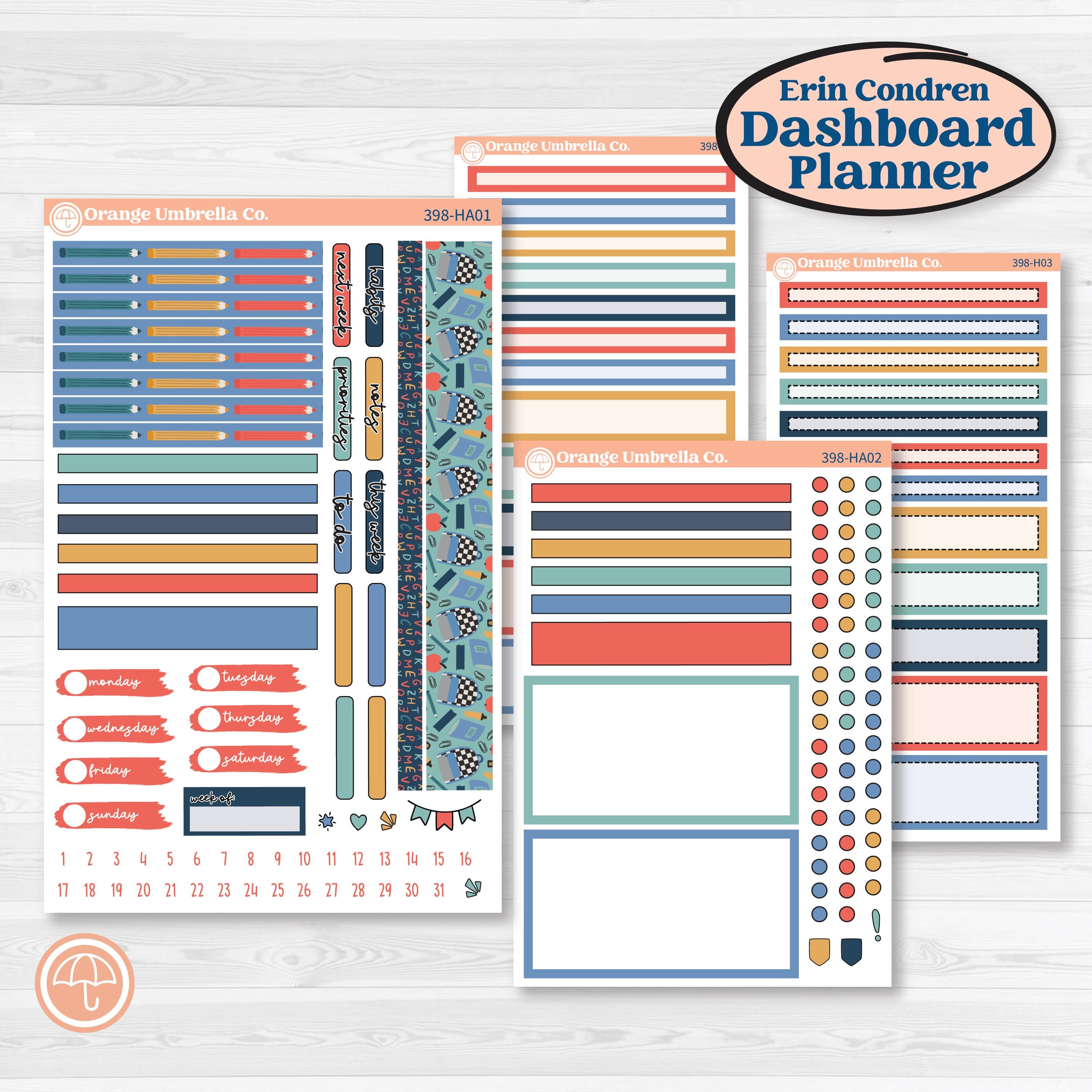Erin Condren Dashboard Ideas