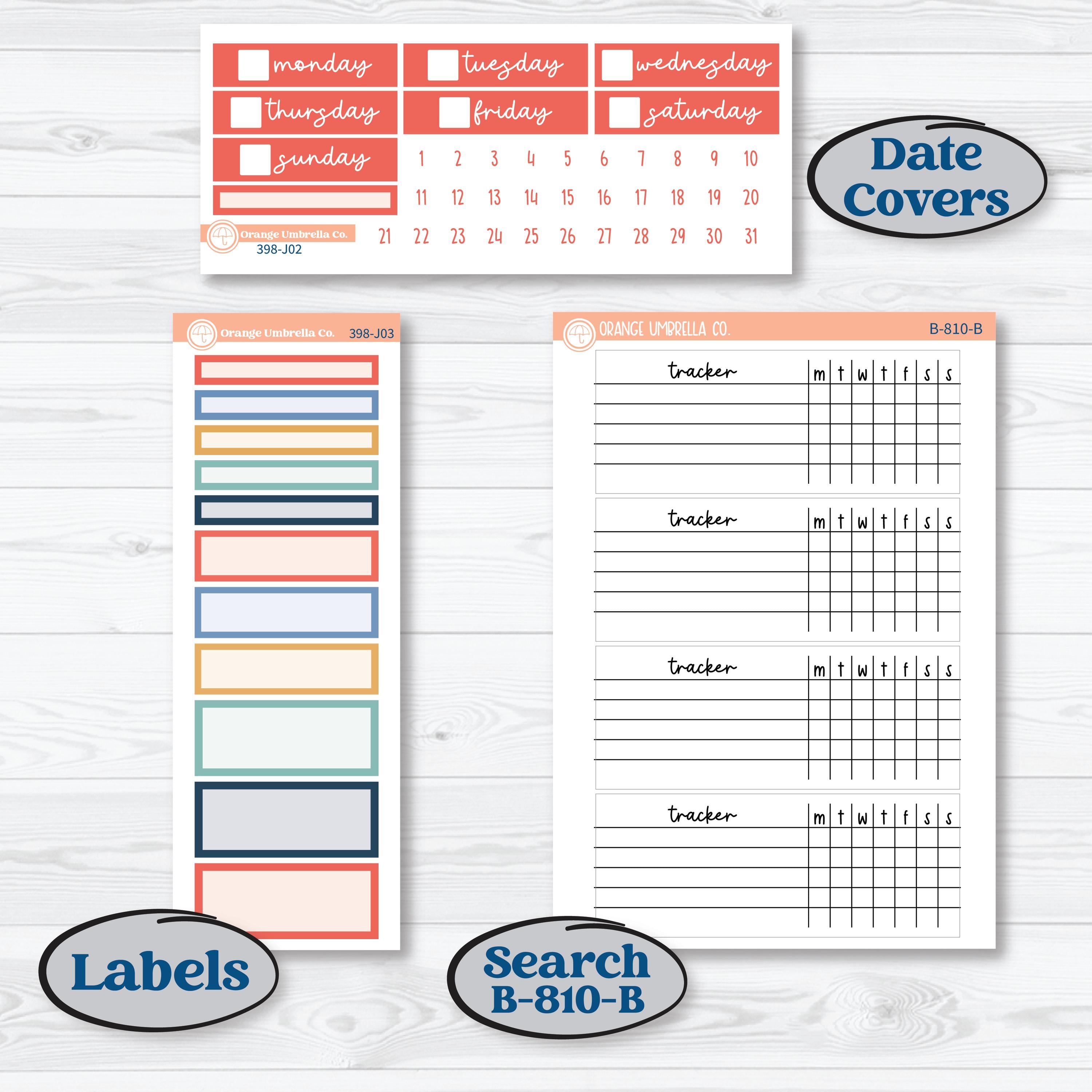 Back to School Kit | Plum Vertical Priorities 7x9 Planner Kit Stickers | First Day Back | KIT-398-J