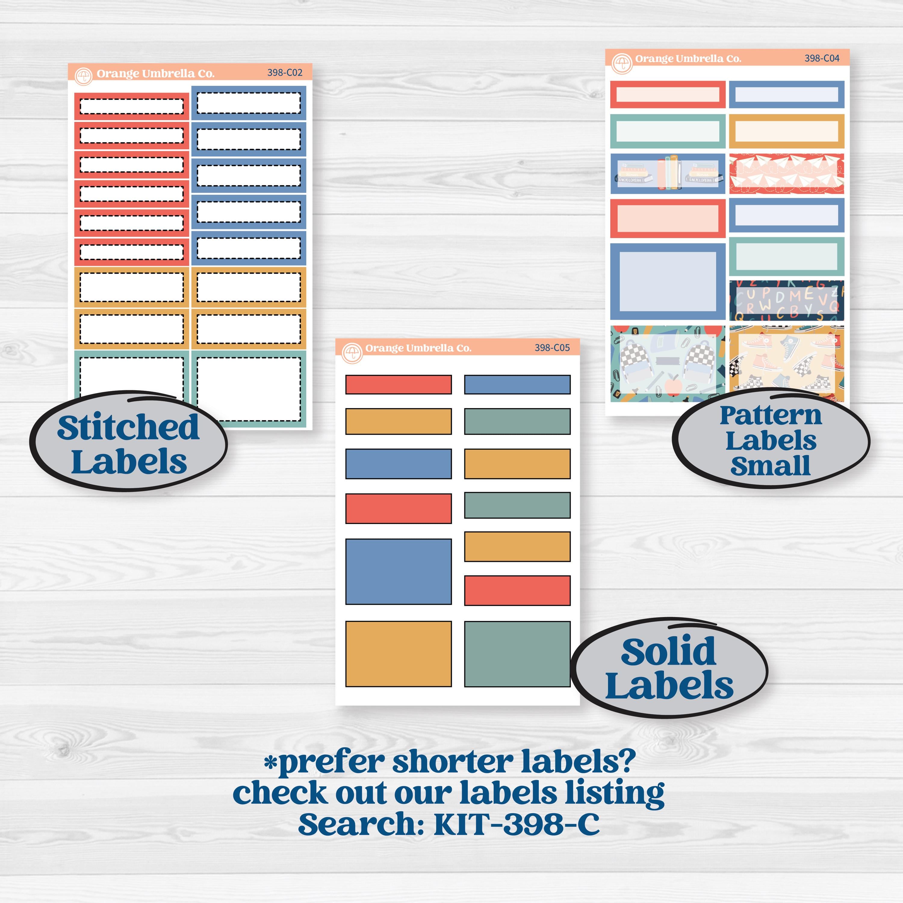 Back to School Kit | 7x9 Erin Condren Daily Duo Planner Kit Stickers | First Day Back | KIT-398-M