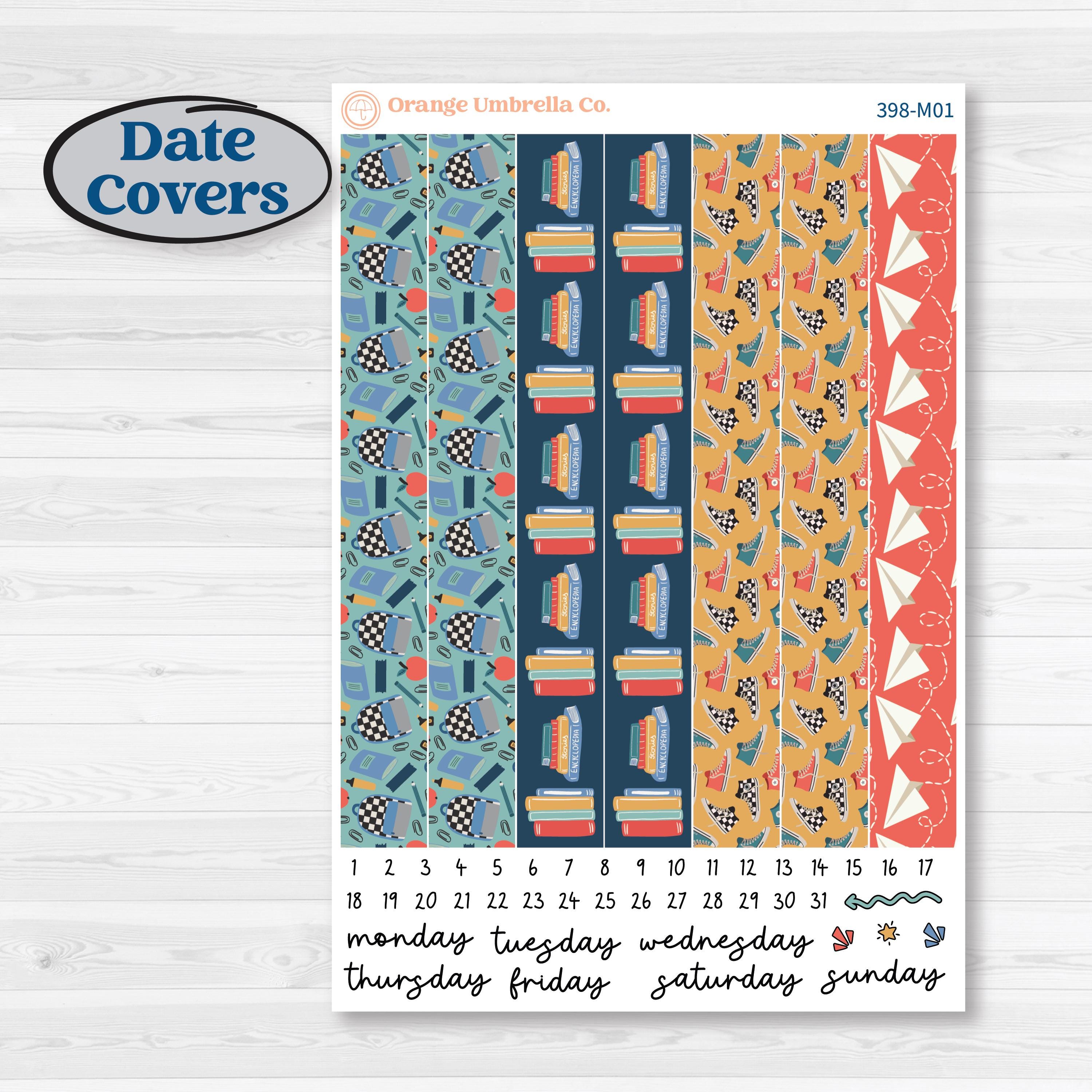 Back to School Kit | 7x9 Erin Condren Daily Duo Planner Kit Stickers | First Day Back | KIT-398-M