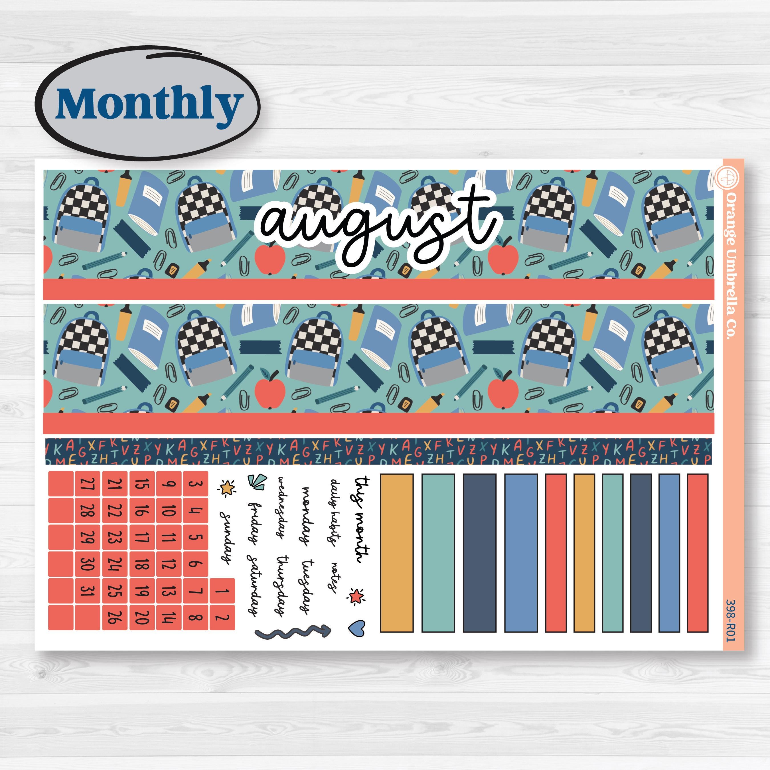 Back to School Kit | Laurel Denise Portrait Planner Kit Stickers | First Day Back | KIT-398-R
