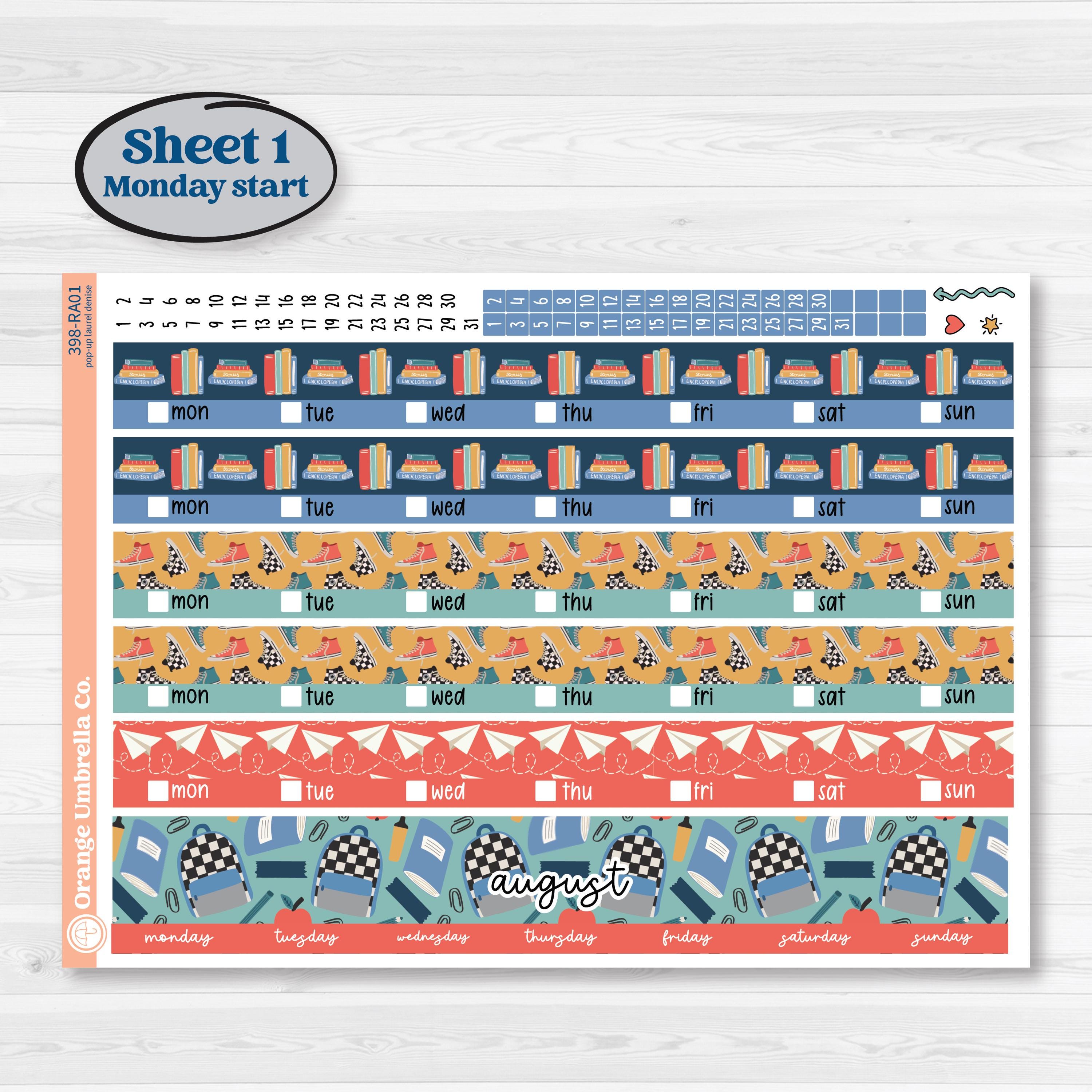 Back to School Kit | Laurel Denise Pop-Up Planner Kit Stickers | First Day Back | KIT-398-RA