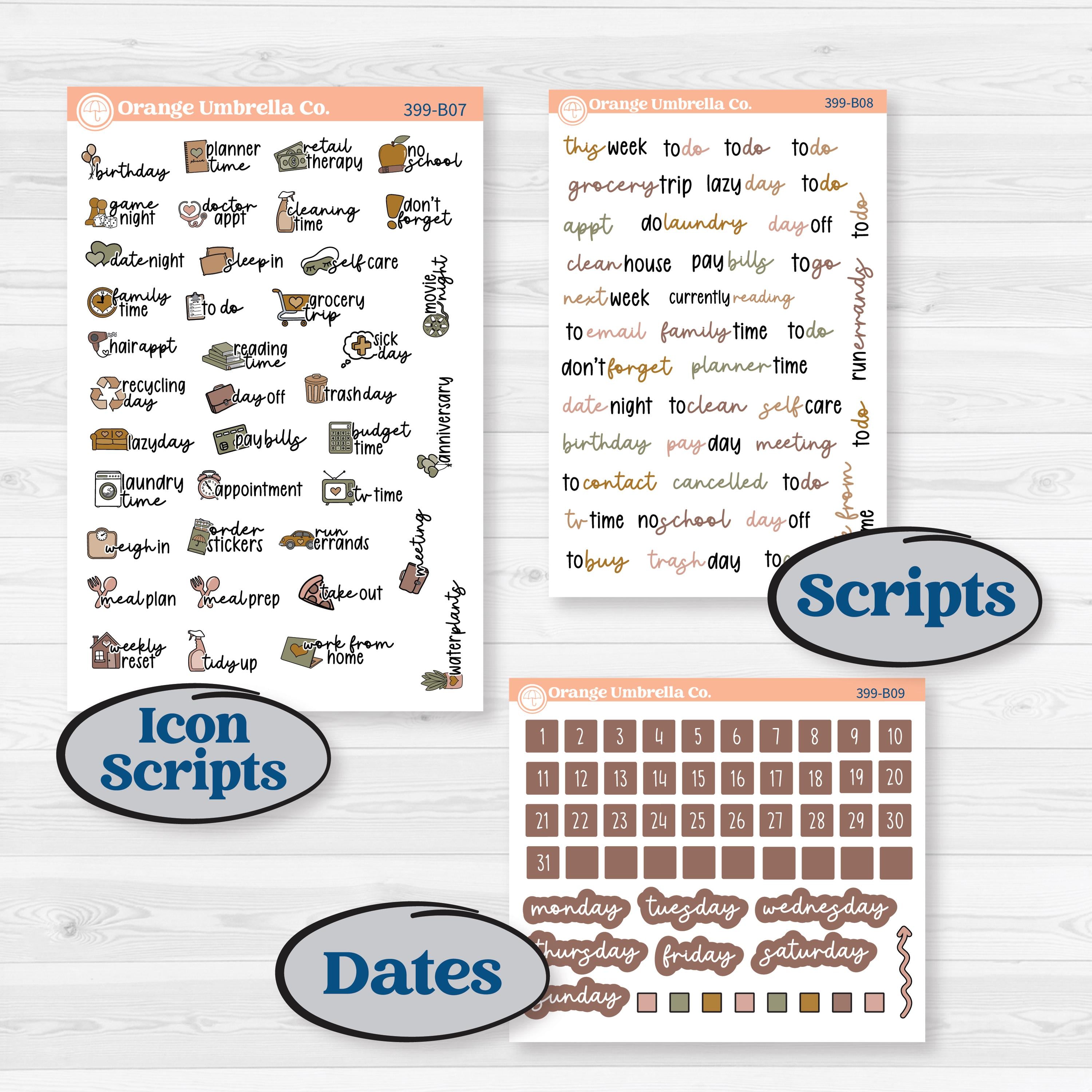 Summer or Fall Floral Kit | Weekly Add-On Planner Kit Stickers | Eloise | KIT-399-B