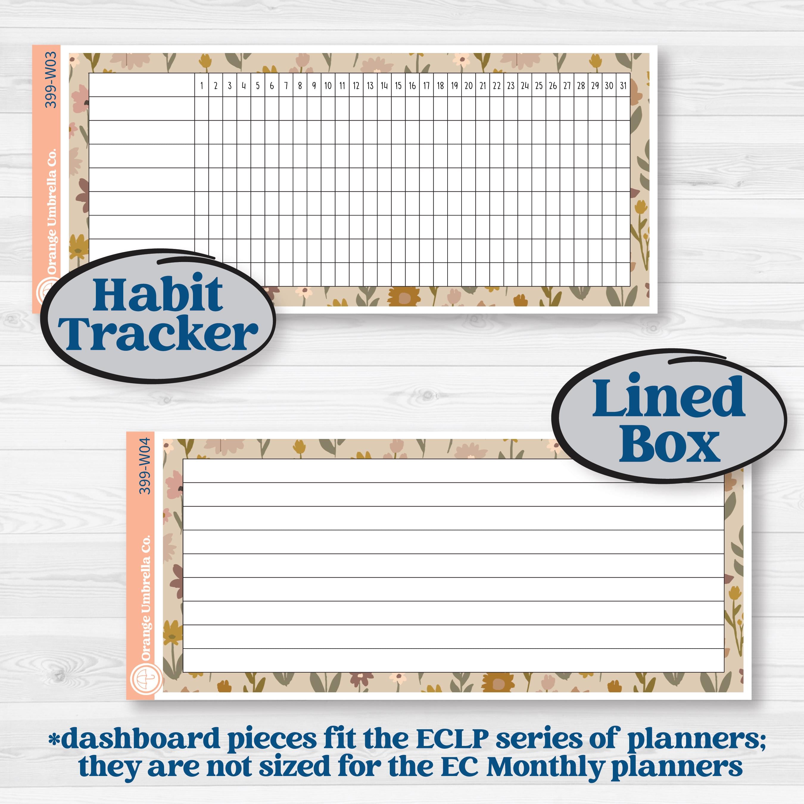 Summer or Fall Floral Kit | 7x9 Erin Condren Life Planner Monthly & Dashboard Sticker Kit | 2024-2025 Planners | Eloise | KIT-399-W