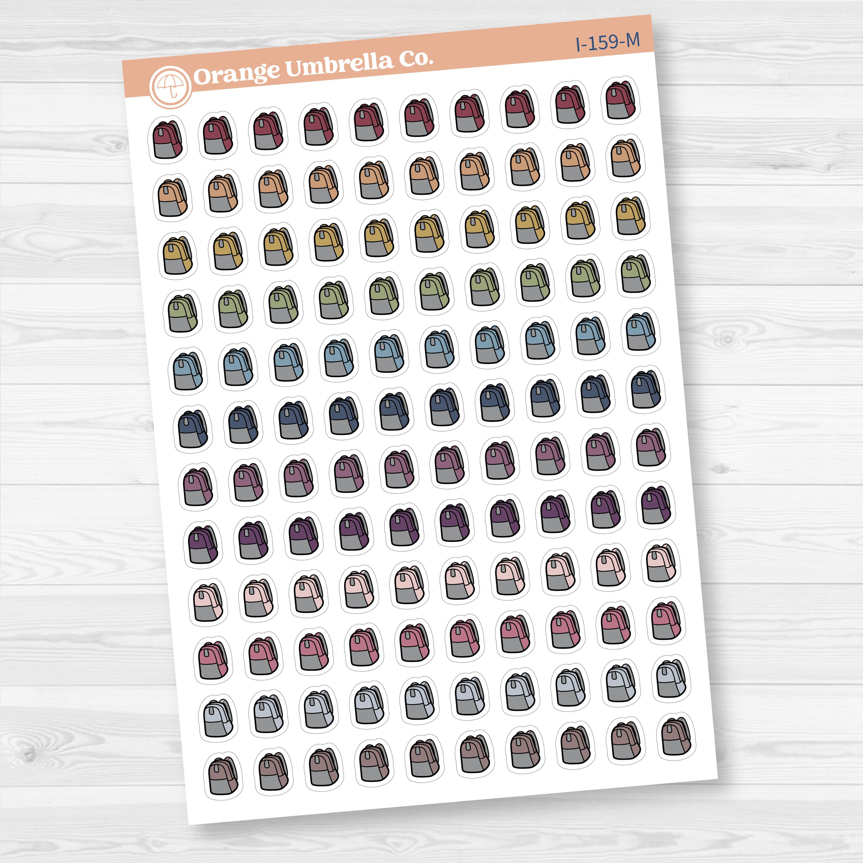 Backpack Icon Stickers | School Planner Stickers | I-159