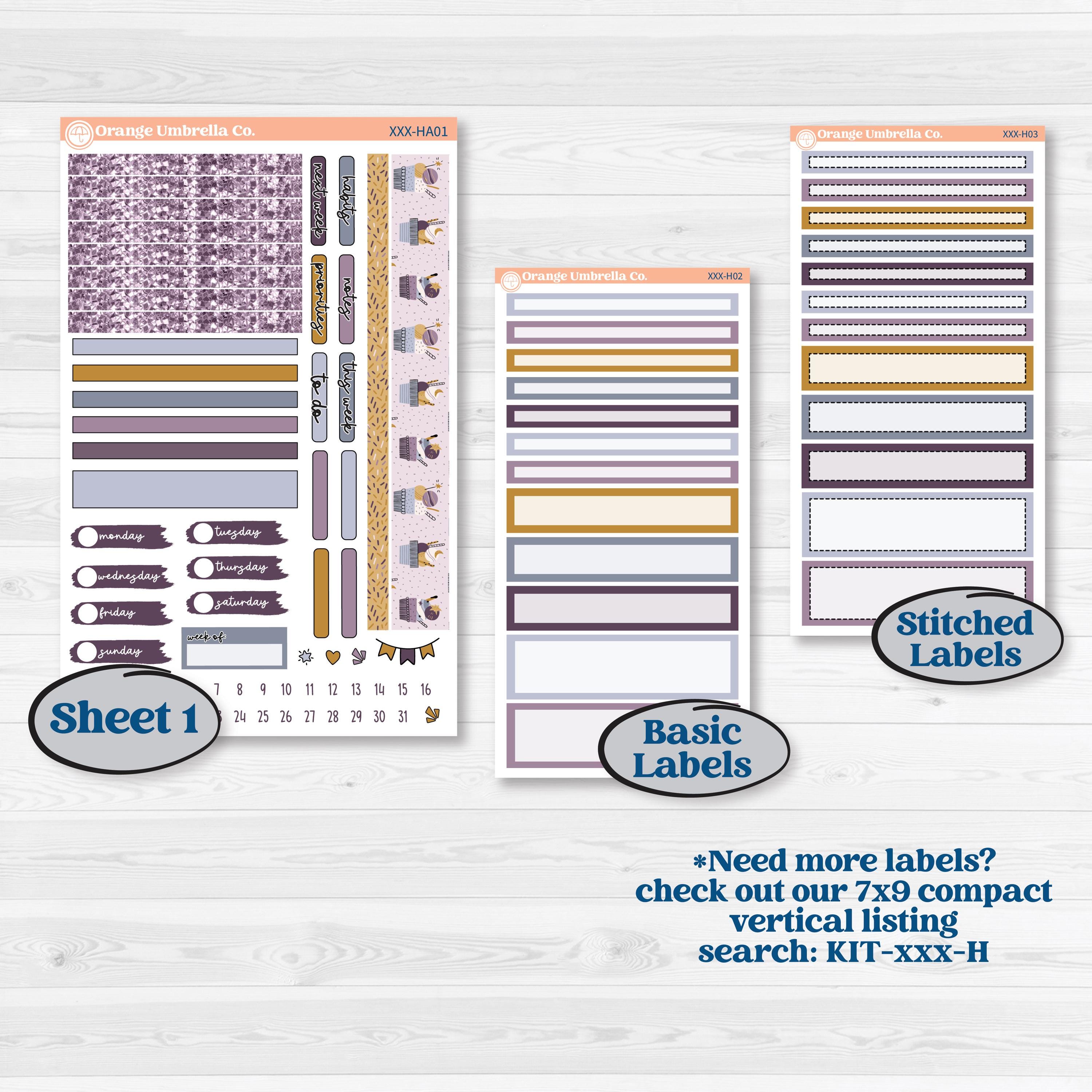 Ice Cream Celestial Kit | Erin Condren Weekly Dashboard Planner Kit Stickers | Scoops of Jupiter | KIT-402-HA