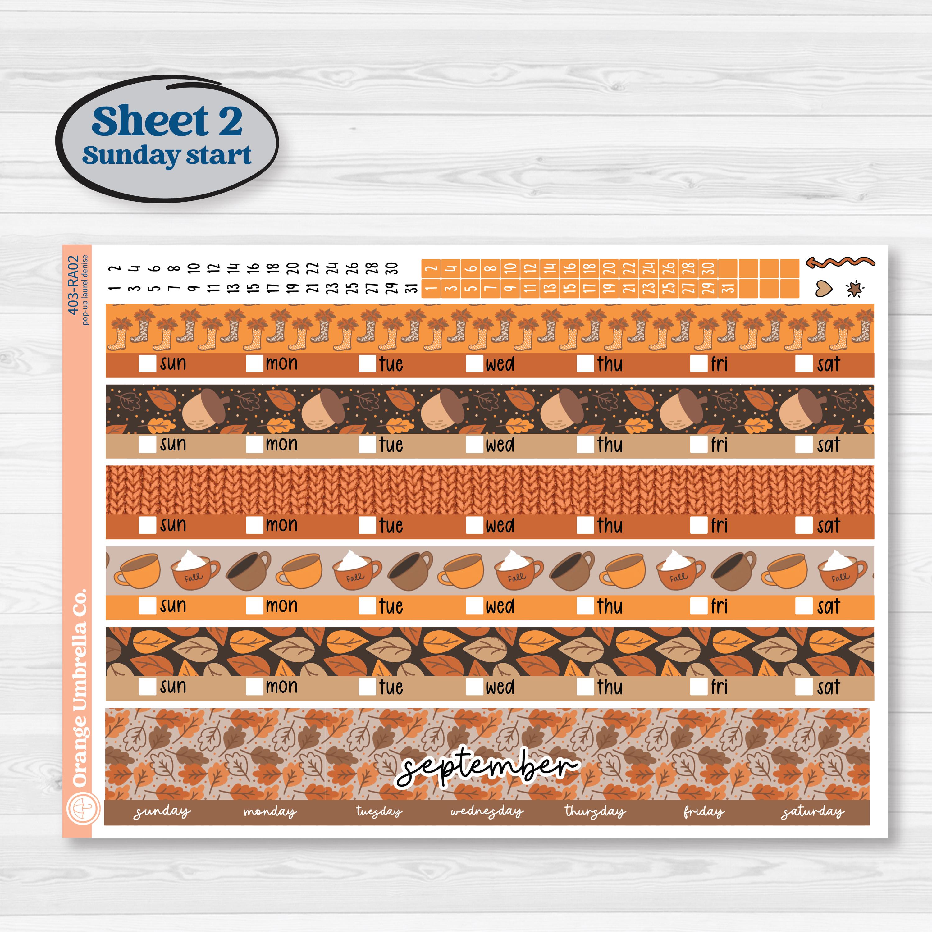 Fall Leaves Autumn Kit | Laurel Denise Pop-Up Planner Kit Stickers | All Fall Down | KIT-403-RA