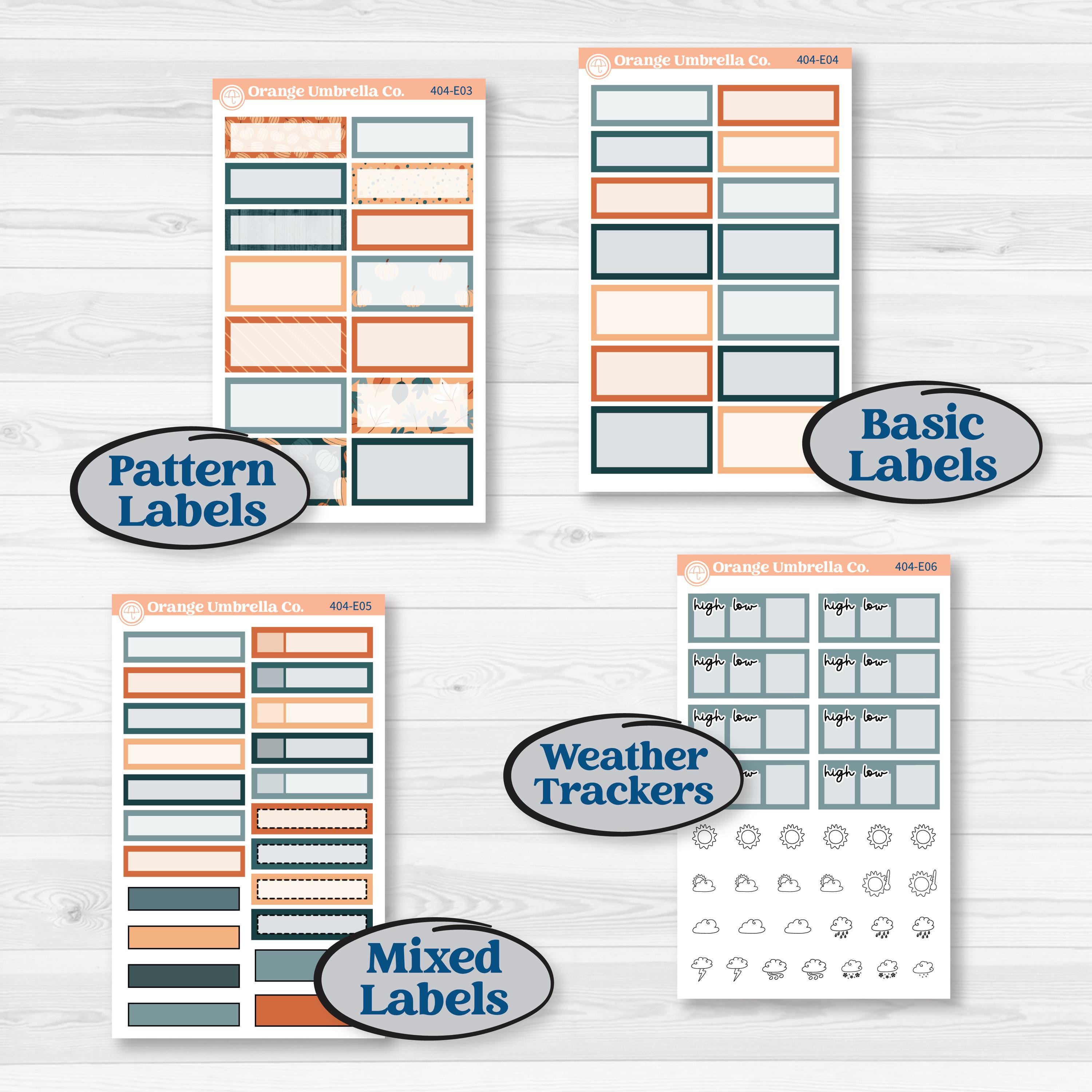 Bold Pumpkin Planner Kit | Hobonichi Cousin Weekly & Daily Planner Kit Stickers | Perfect Pumpkin | KIT-404-E