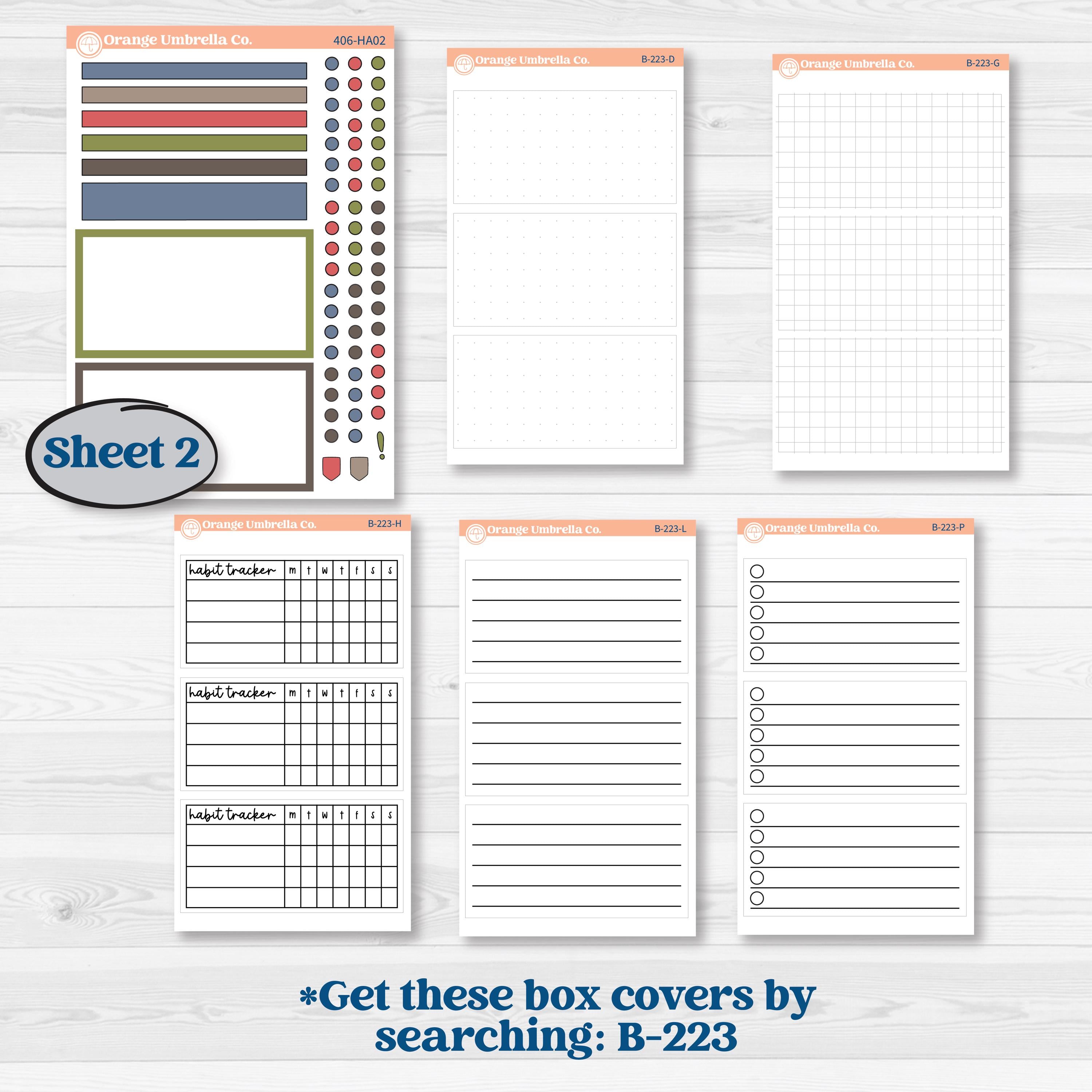Wilderness Fall Stickers | Erin Condren Weekly Dashboard Planner Kit Stickers | Lumberjack | KIT-406-HA