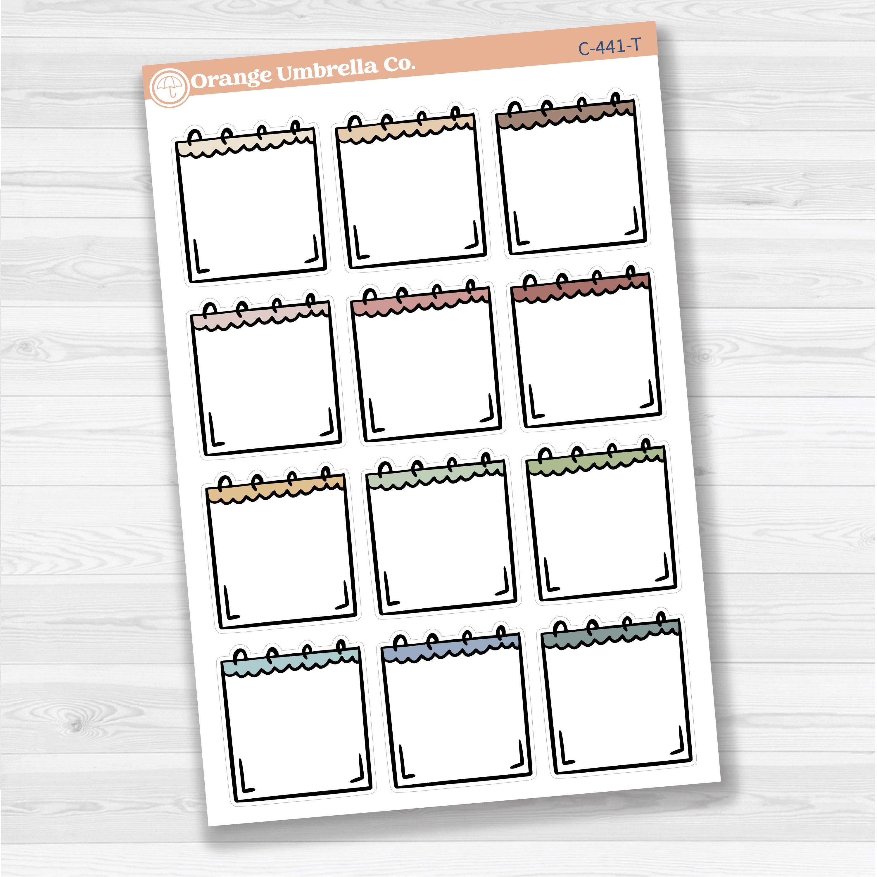 Large spiral note sticker sheet for planners, Bible journaling, scrapbooking, and creative memory keeping.