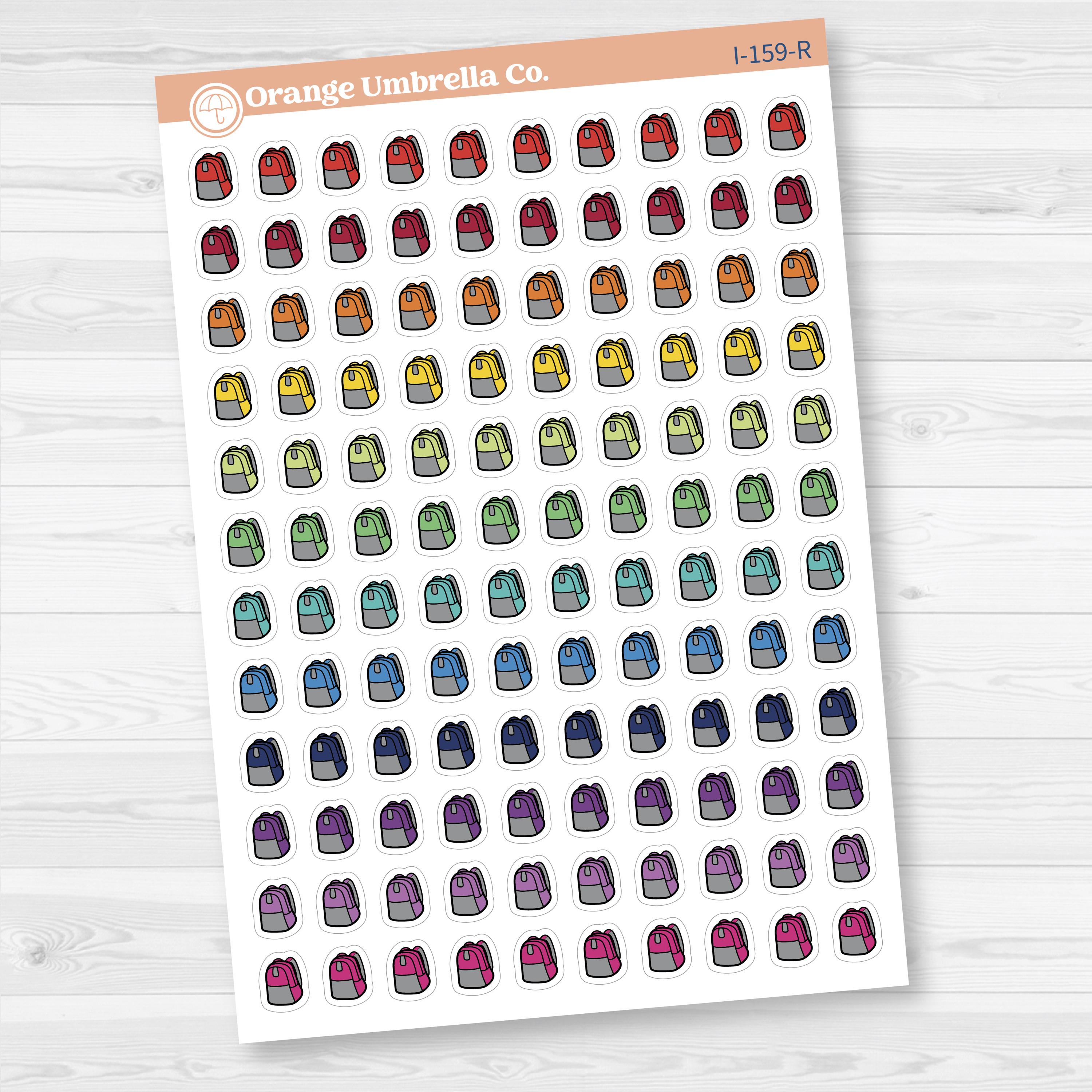Backpack Icon Stickers | School Planner Stickers | I-159