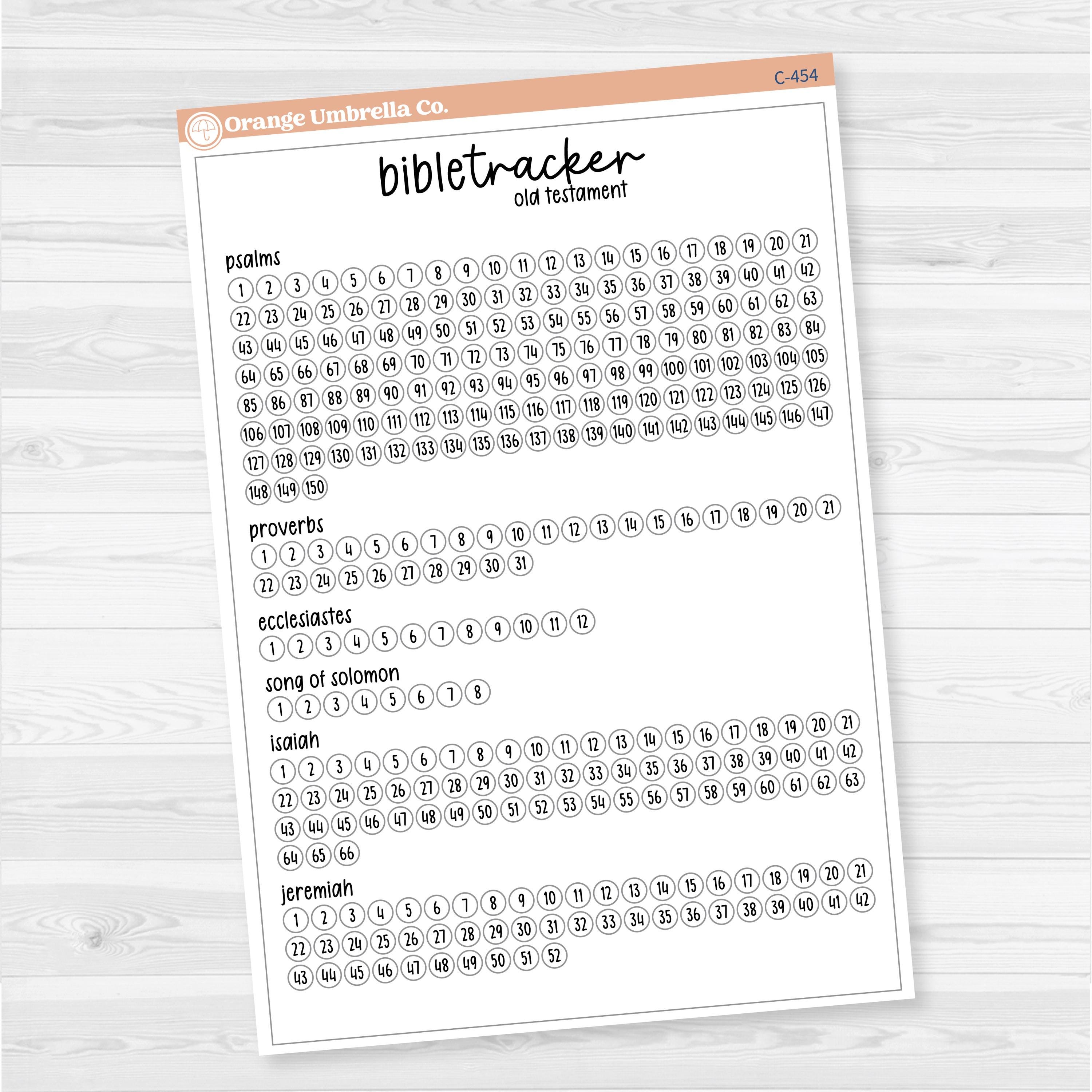Bible Reading Tracker Dashboard | 7x9 Full Sheet Sticker | C-452 to C-457
