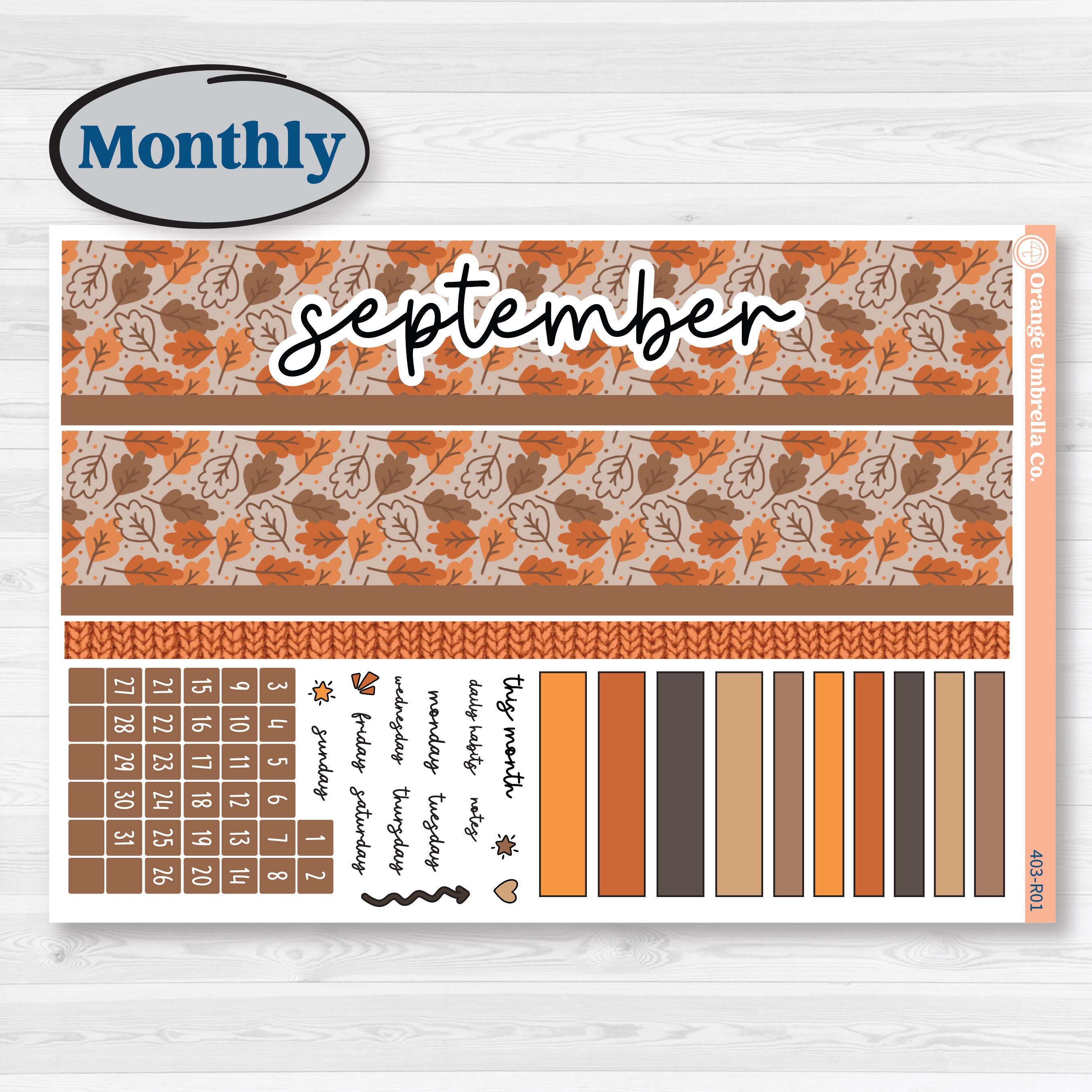 Fall Leaves Autumn Kit | Laurel Denise Portrait Planner Kit Stickers | All Fall Down | KIT-403-R
