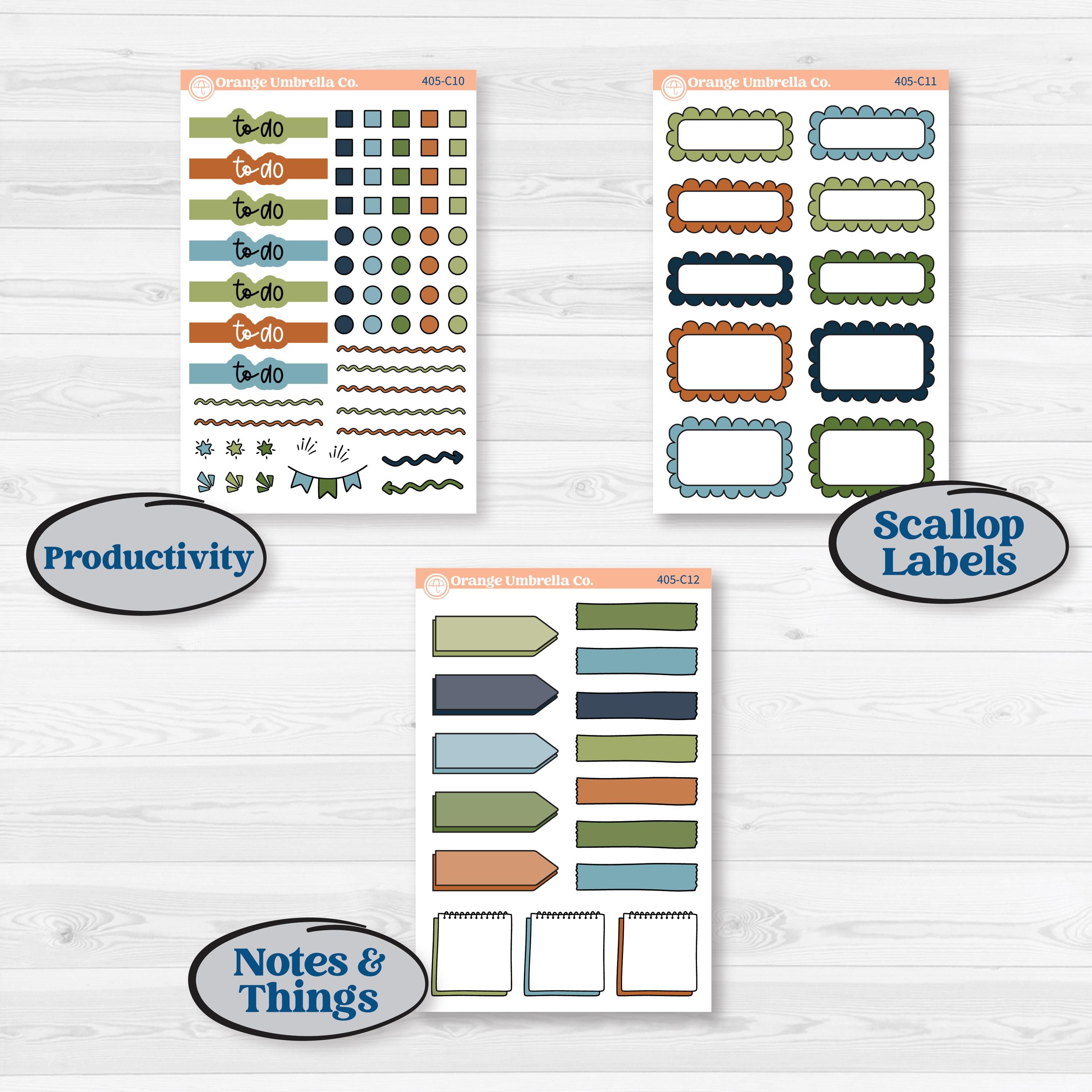 Woodland Frog Planner Kit | Weekly Add-On Labels Planner Kit Stickers | Cameron | KIT-405-C