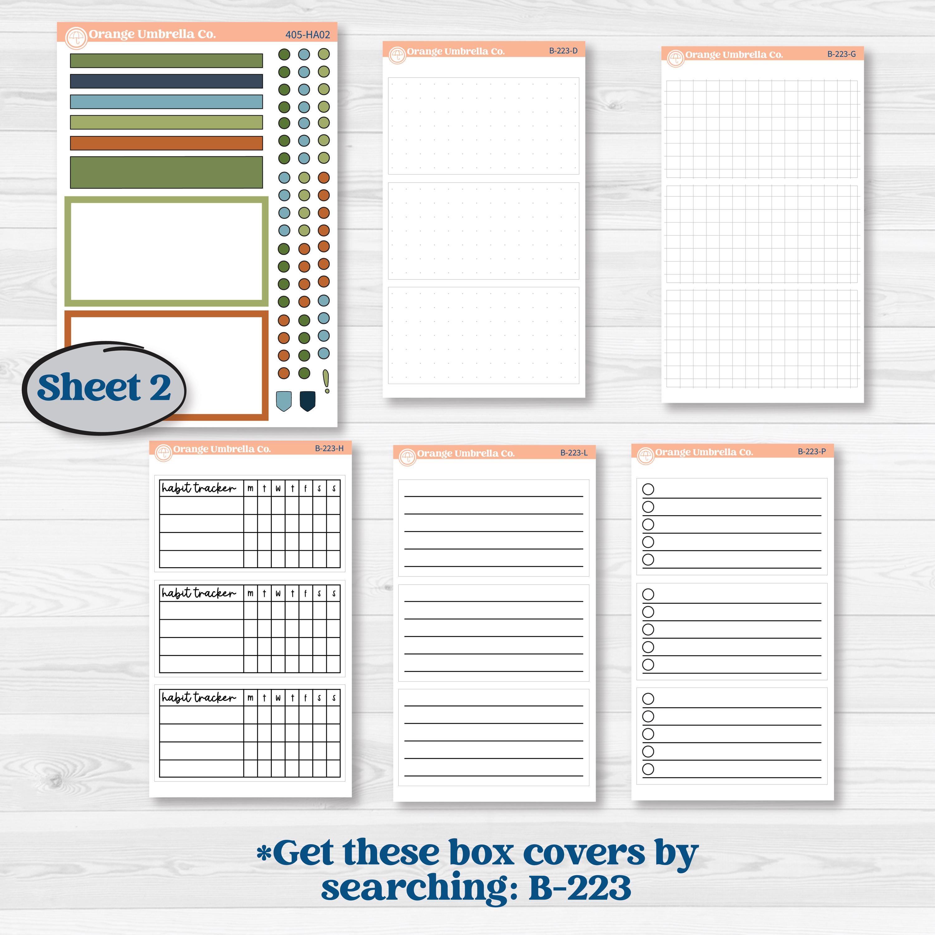 Woodland Frog Planner Kit | Erin Condren Weekly Dashboard Planner Kit Stickers | Cameron | KIT-405-HA