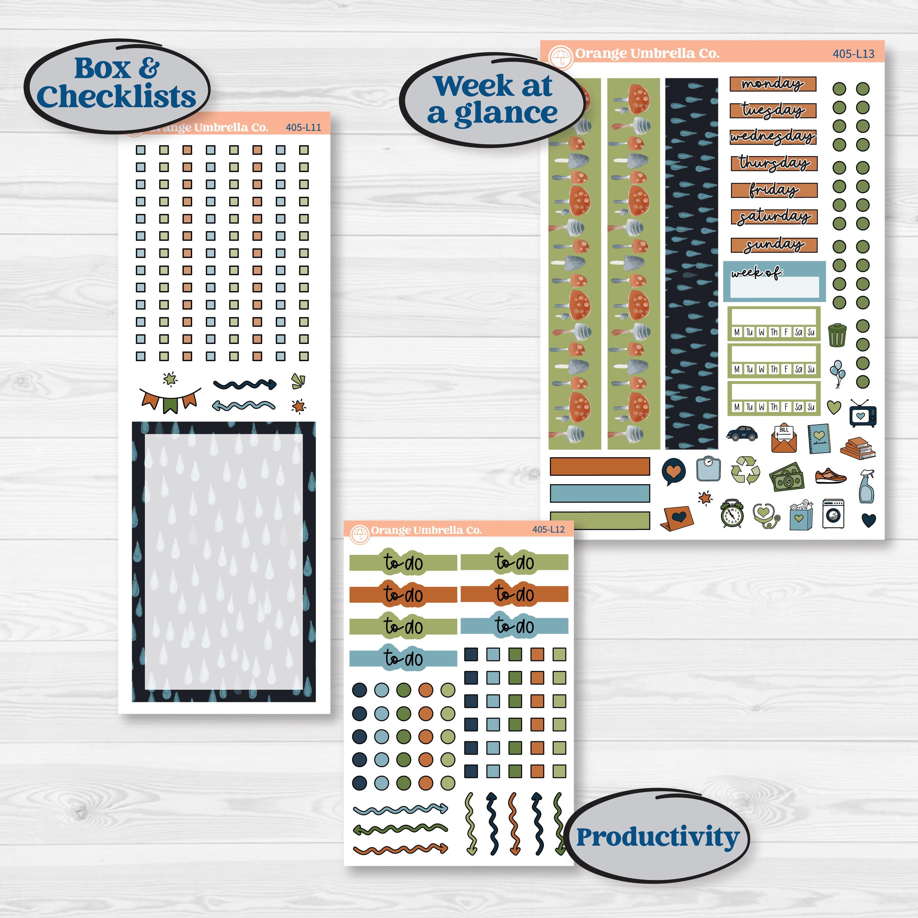 Woodland Frog Planner Kit | A5 Daily Duo Planner Kit Stickers | Cameron | KIT-405-L