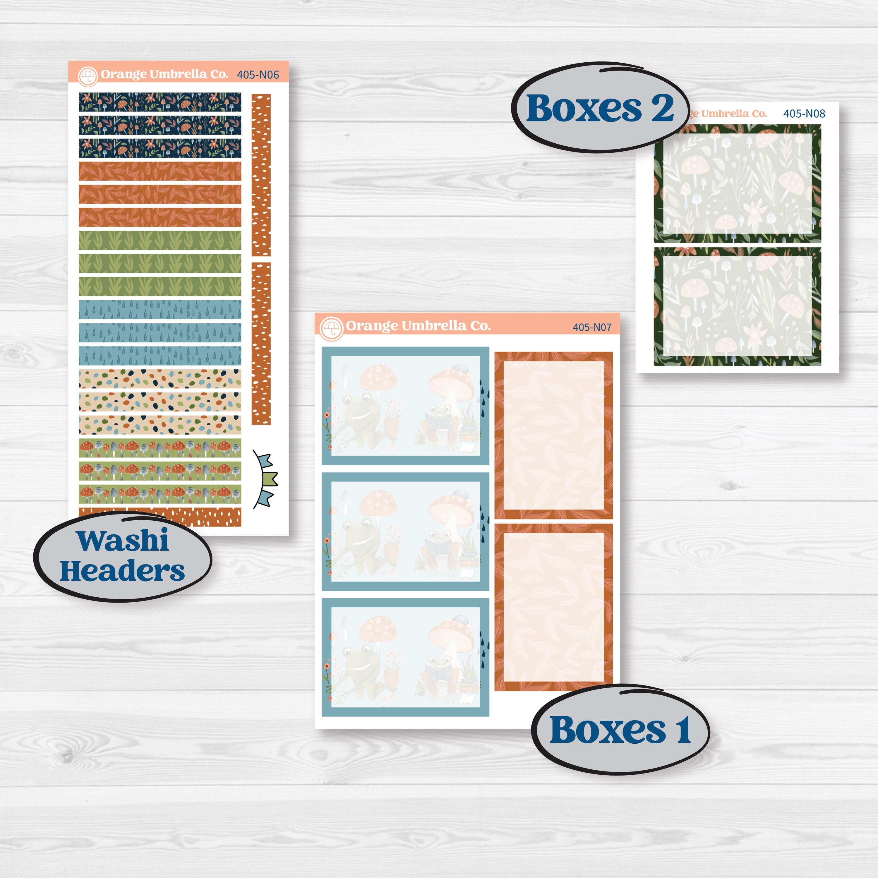 Woodland Frog Planner Kit | A5 Plum Daily Planner Kit Stickers | Cameron | KIT-405-N