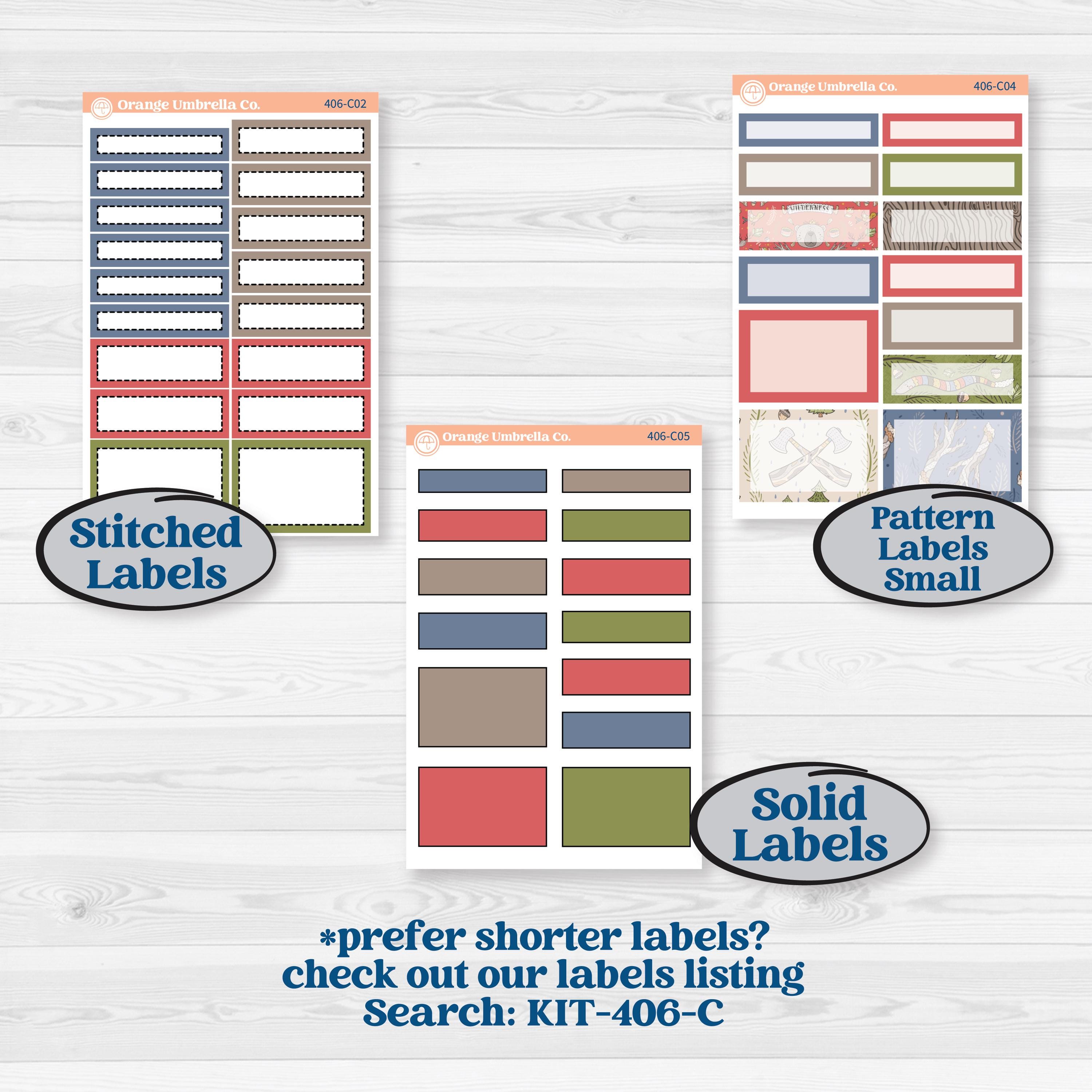 Wilderness Fall Stickers | 7x9 Plum Daily Planner Kit Stickers | Lumberjack | KIT-406-P