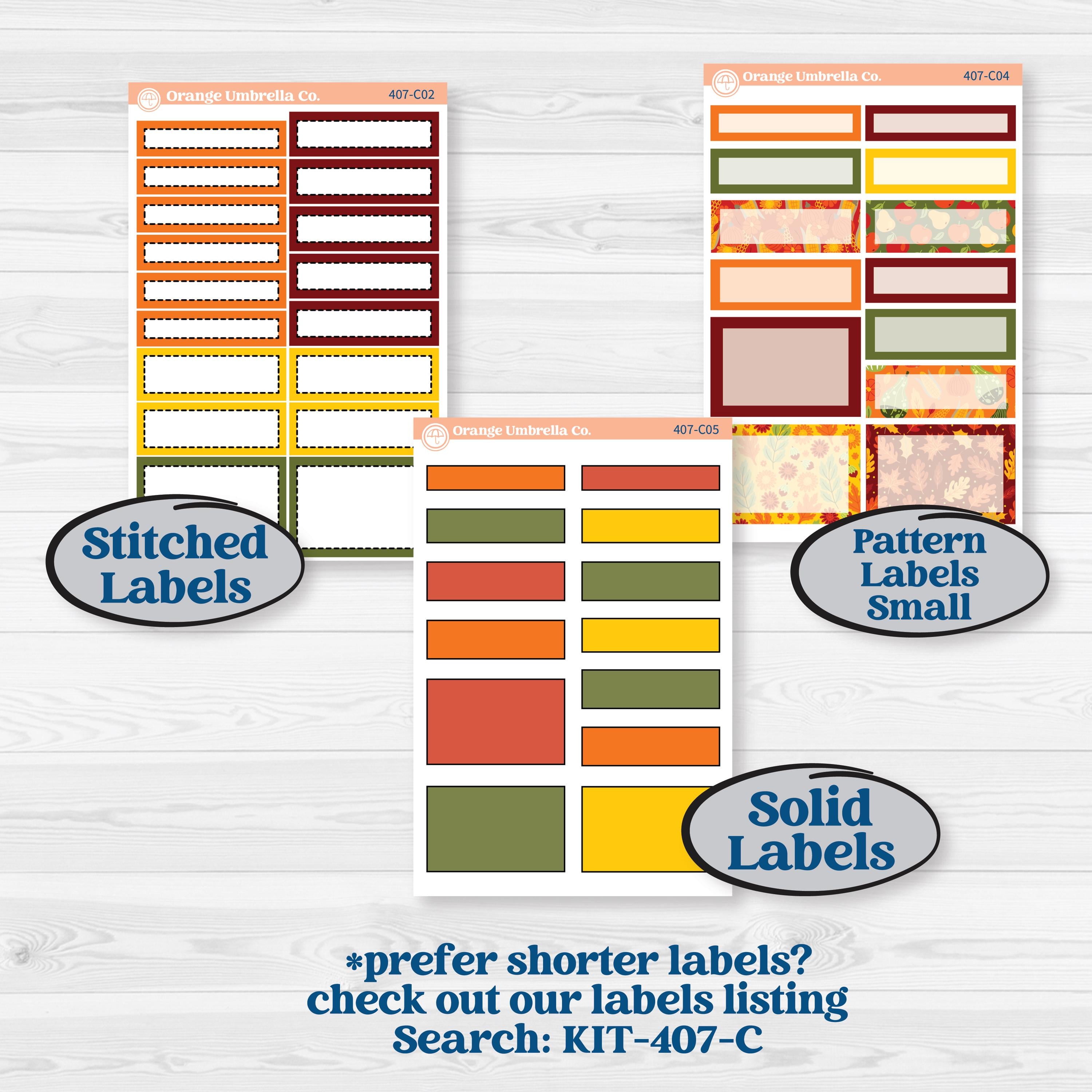 Colorful Autumn Stickers | A5 Daily Duo Planner Kit Stickers | Vivid | KIT-407-L