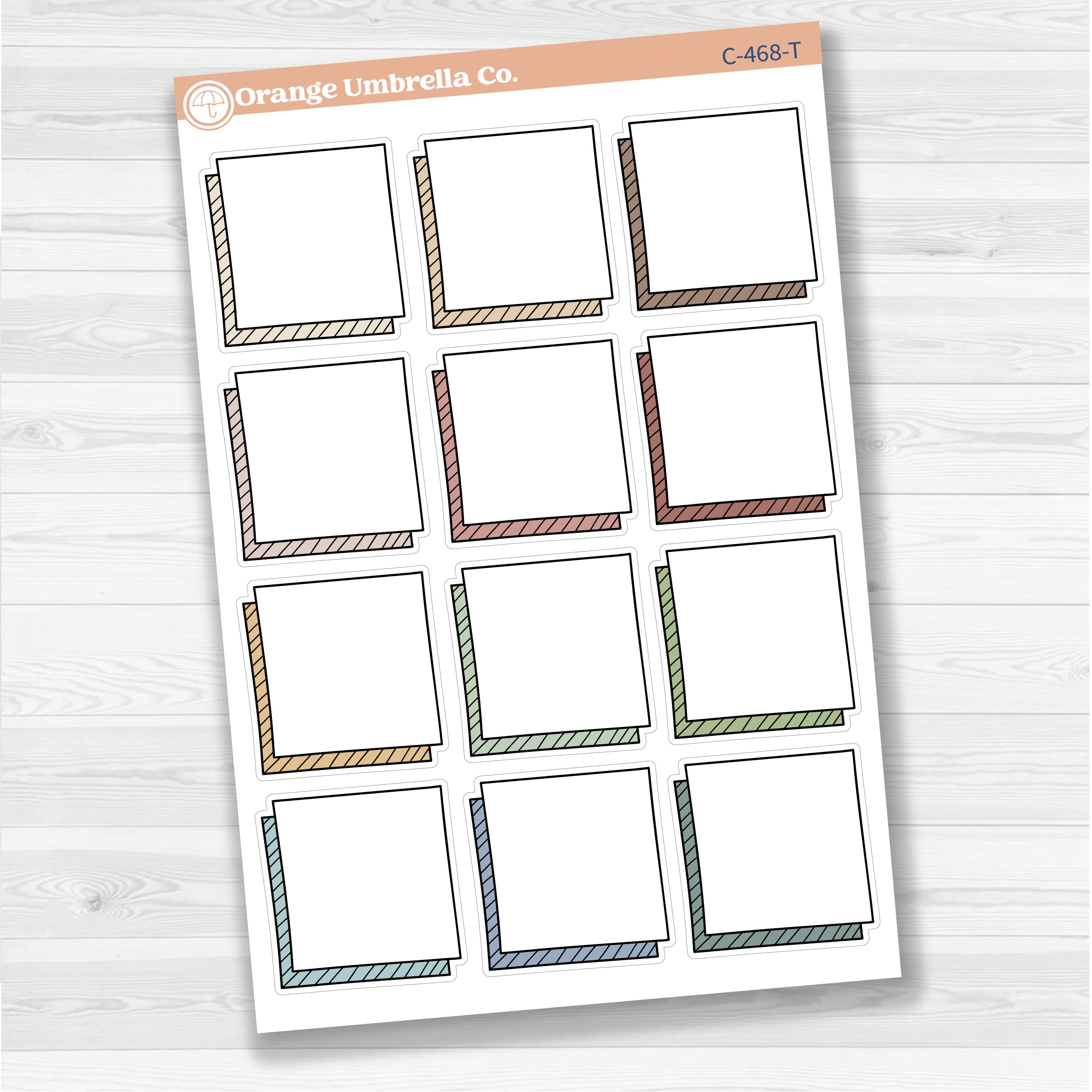 Large square doodle journaling note stickers in white matte — ideal for planners, scrapbooking, Bible journaling, and memory keeping.