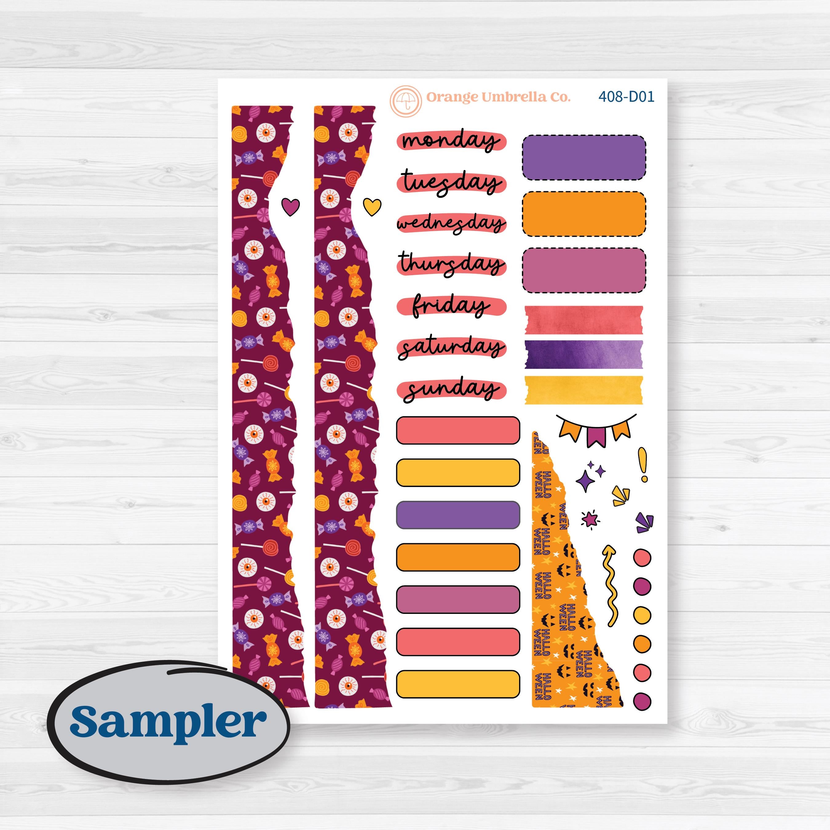 Purple Halloween Kit | Journaling Kit Planner Stickers | Gone Batty | KIT-408-D