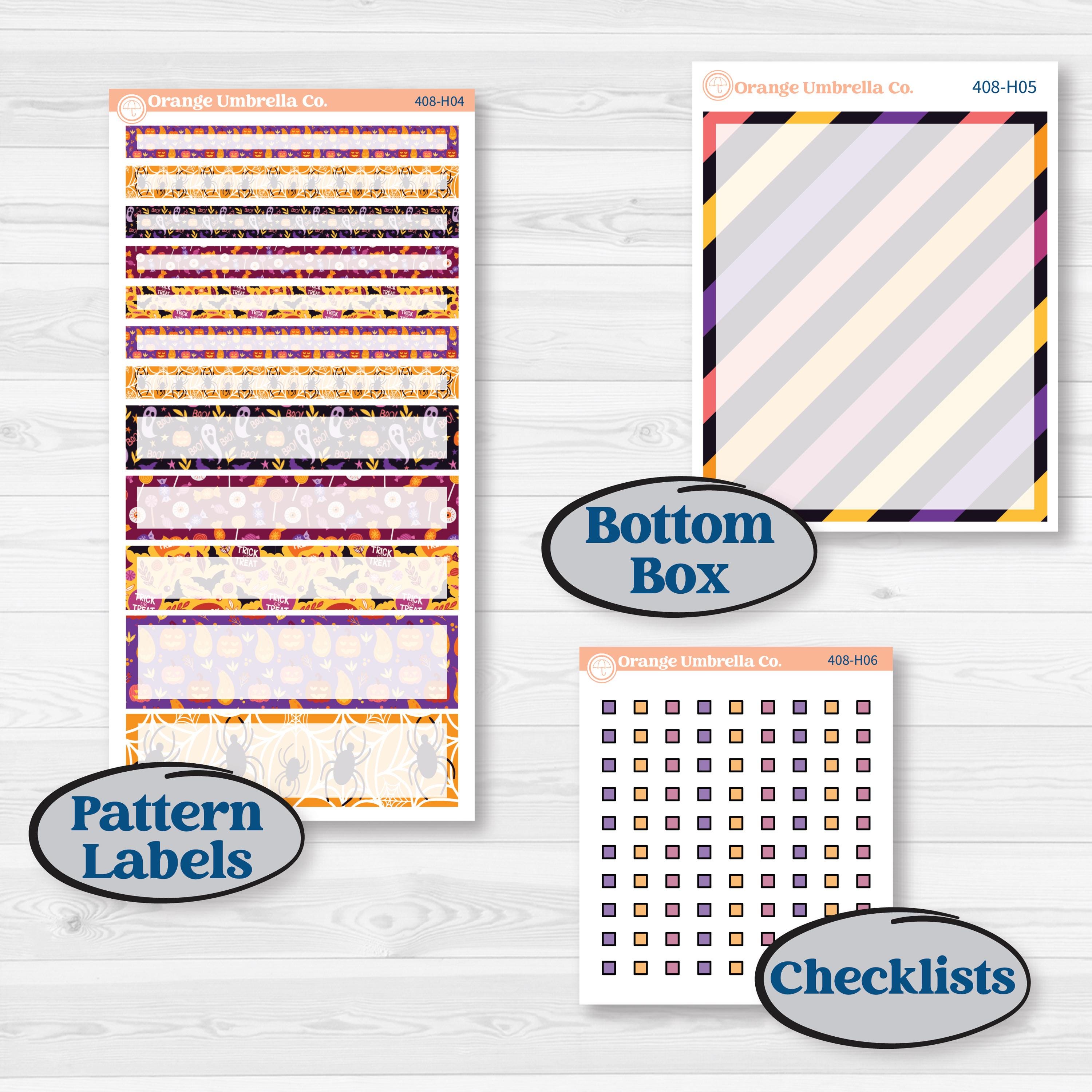 Purple Halloween Kit | 7x9 Compact Vertical Planner Kit Stickers | Gone Batty | KIT-408-H