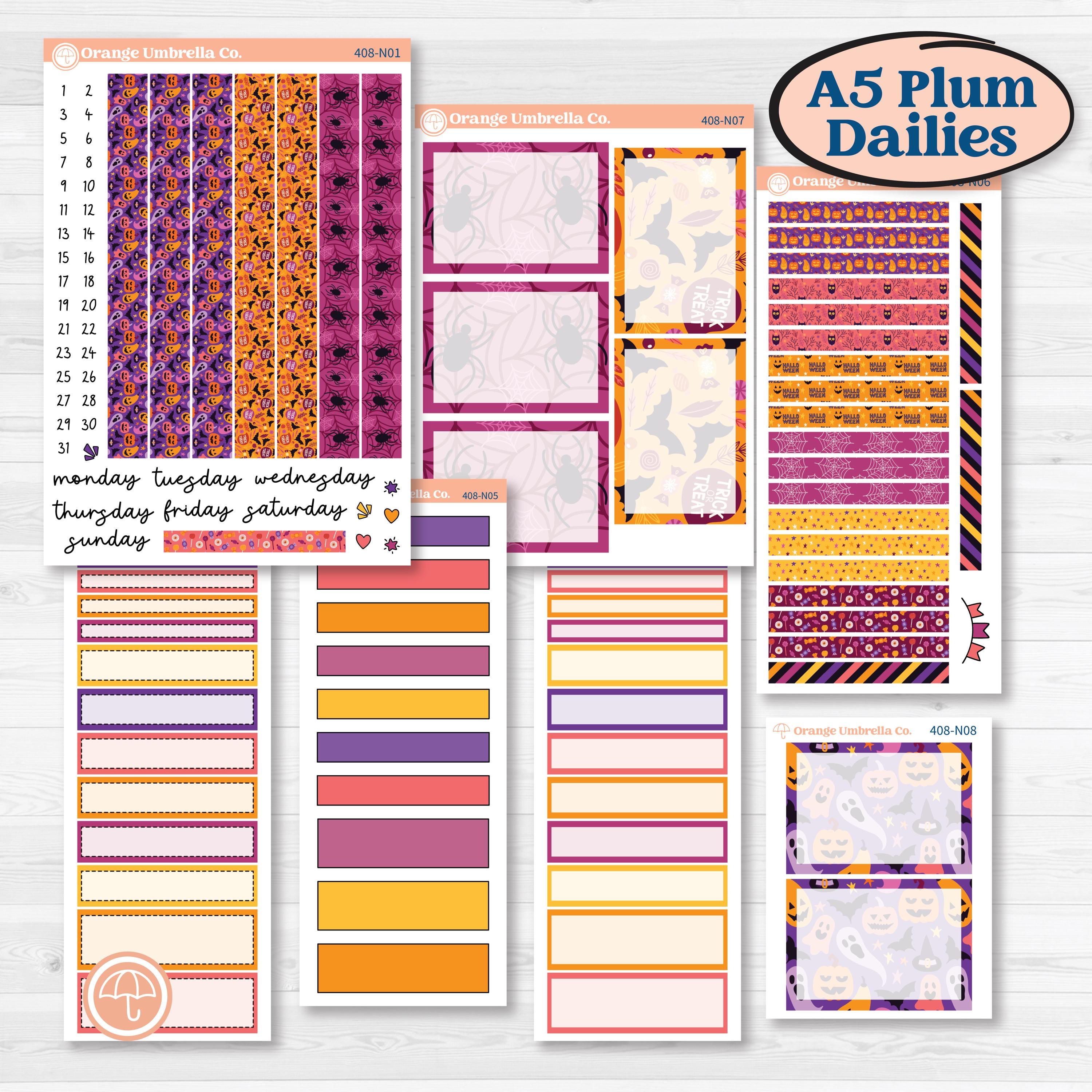 Spooky Halloween Planner Kit | Cute October Stickers | Orange Umbrella Co.