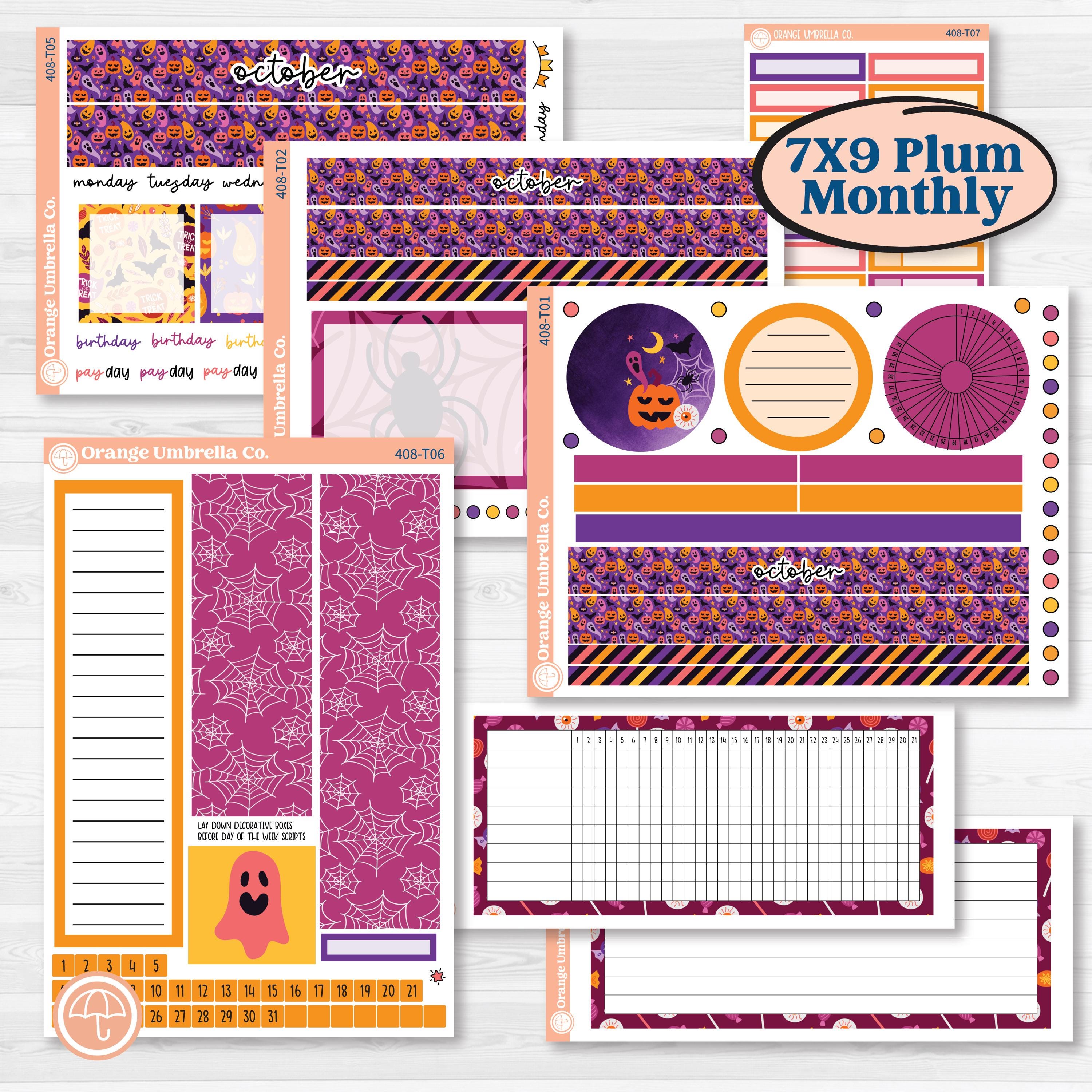 Spooky Halloween Planner Kit | Cute October Stickers | Orange Umbrella Co.