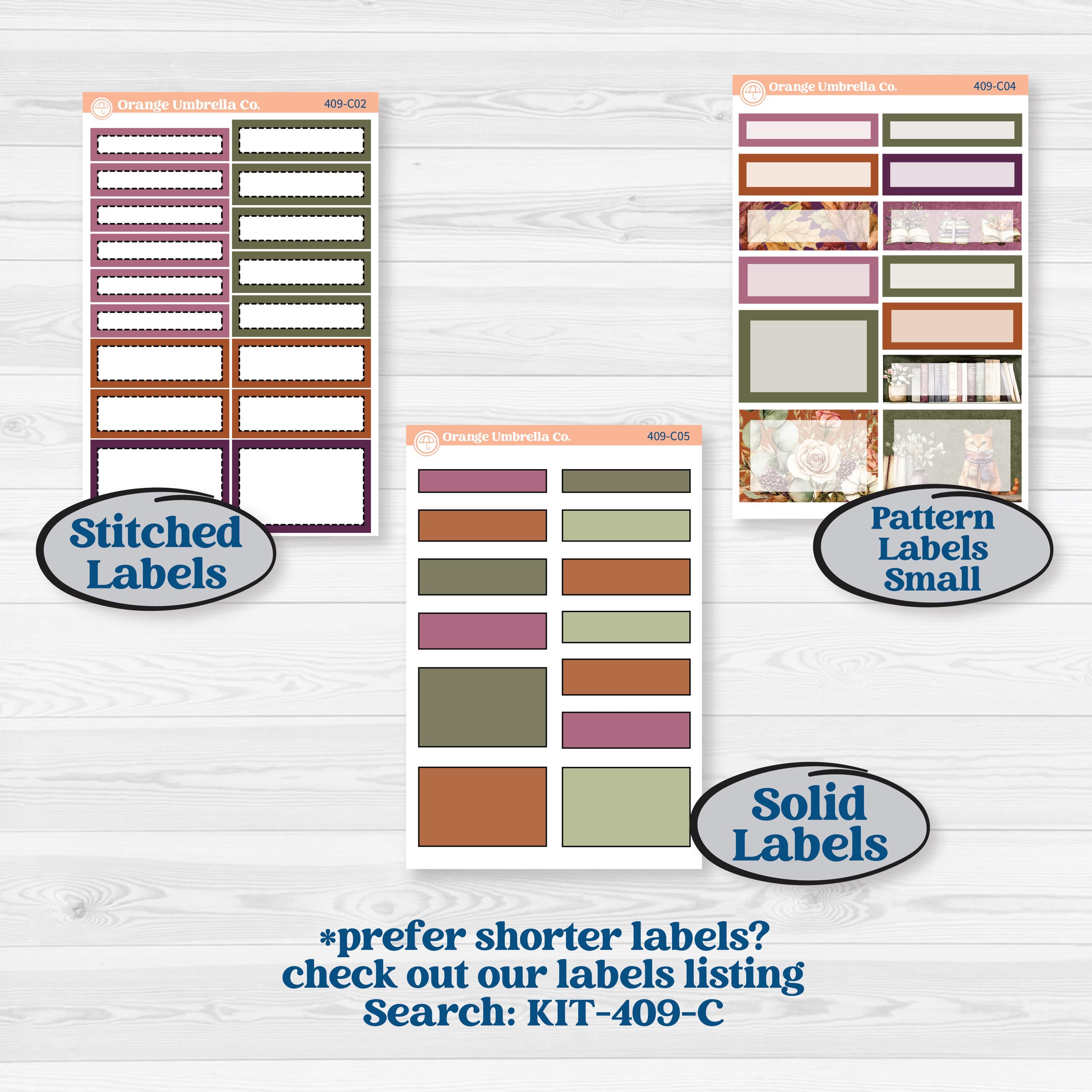 Autumn Reading Kit | 7x9 Plum Daily Planner Kit Stickers | Reading Season | KIT-409-P