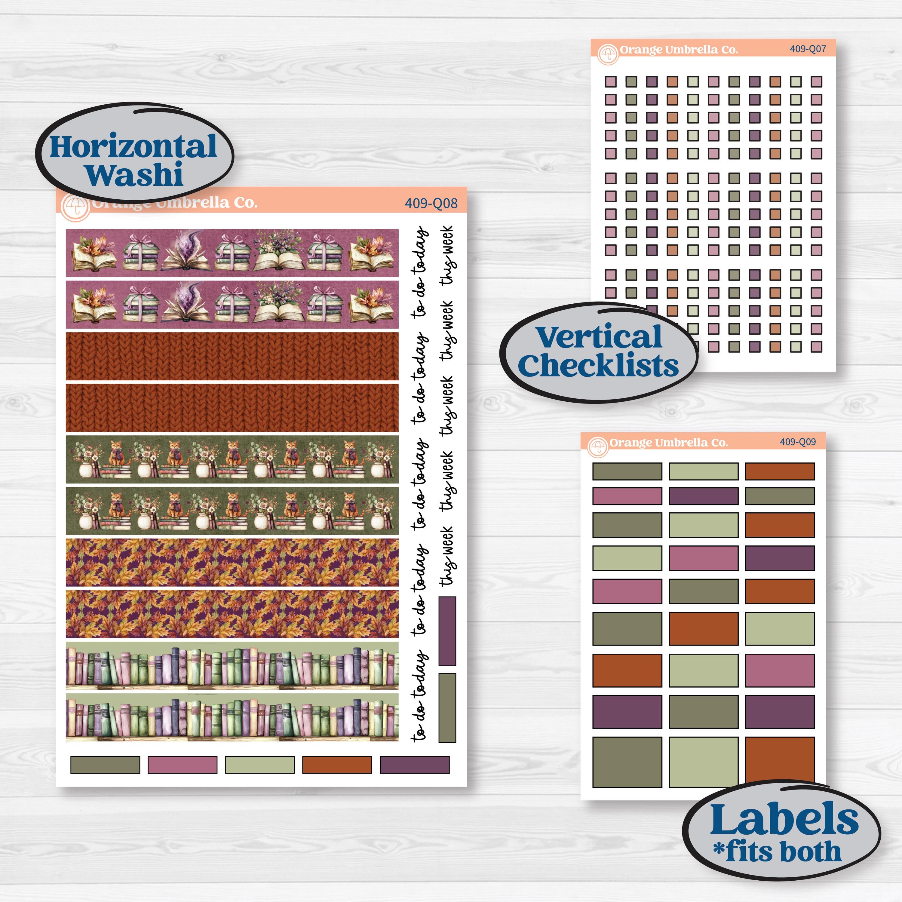 Autumn Reading Kit | Laurel Denise Standard Vertical & Horizontal Planner Kit Stickers | Reading Season | KIT-409-Q