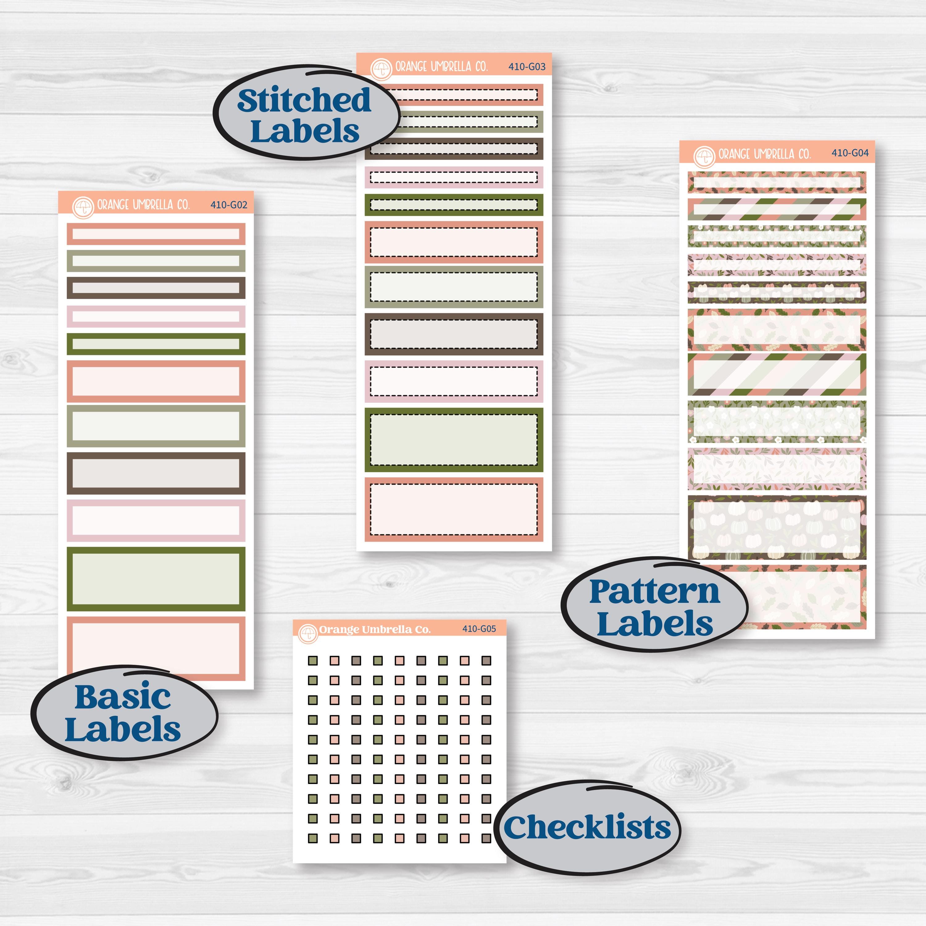 Autumn Floral Kit | A5 Compact Vertical Planner Kit Stickers for Erin Condren | Pumpkin Petals | KIT-410-G