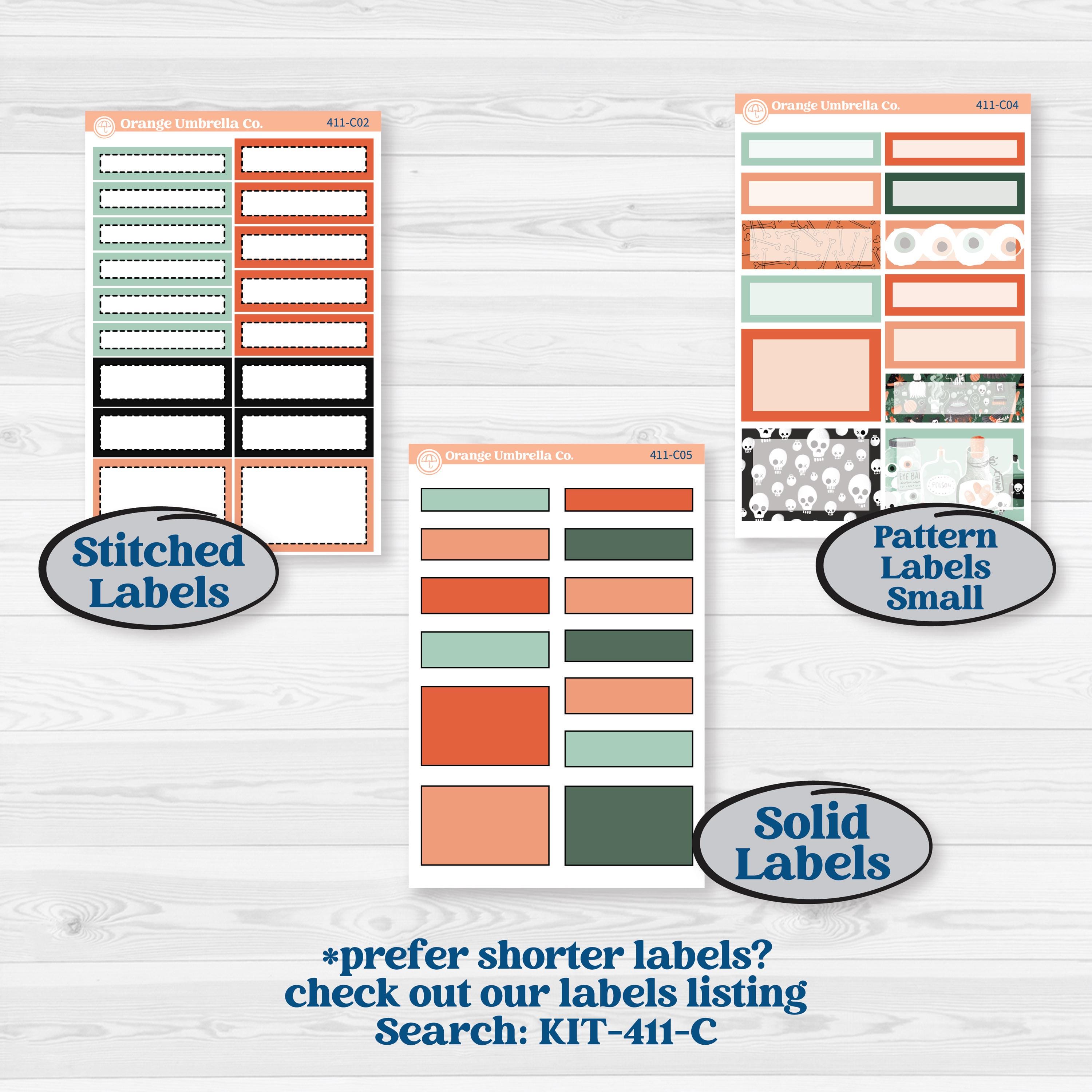 Spooky Halloween Kit | A5 Compact Vertical Planner Kit Stickers for Erin Condren | Witch’s Brew | KIT-411-G