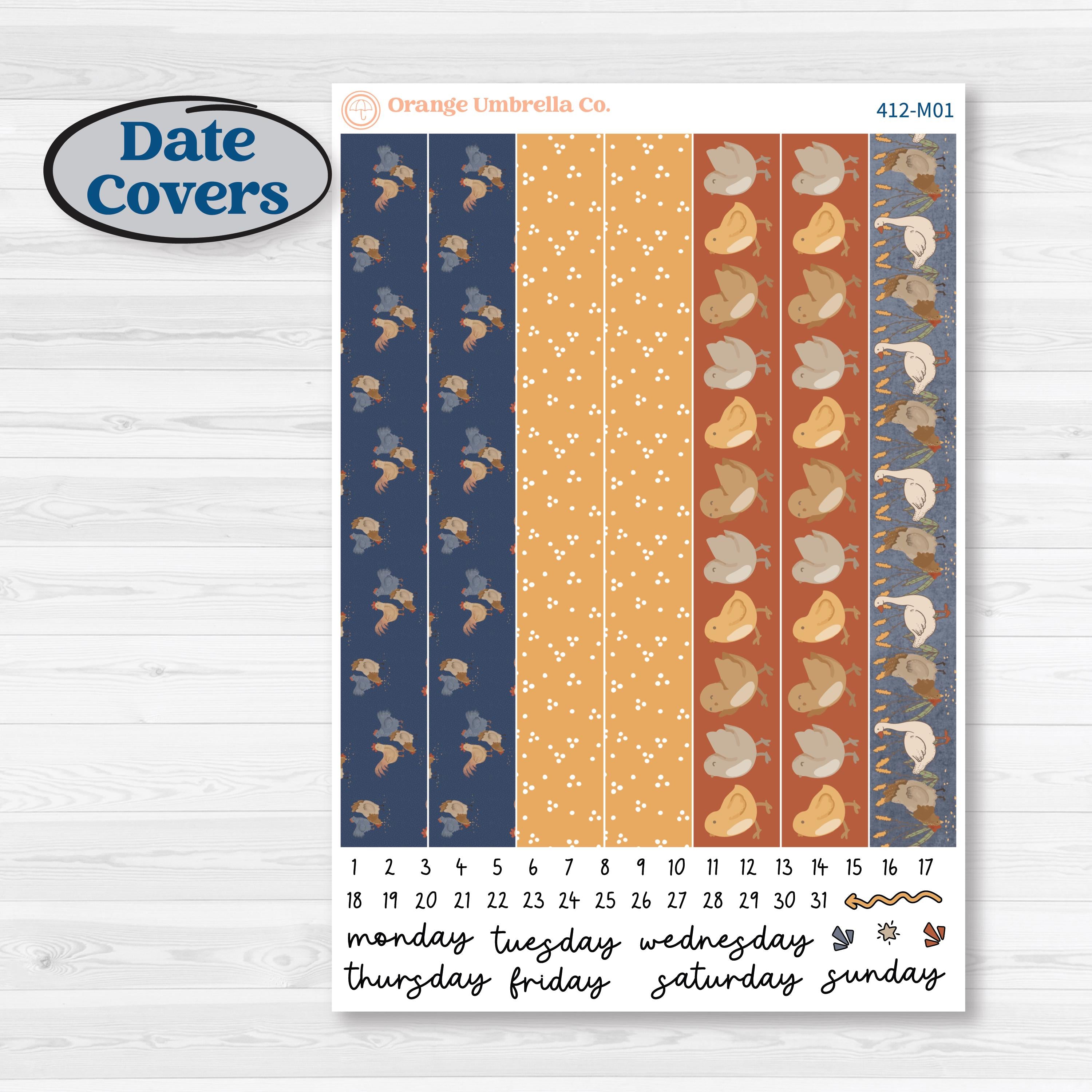 Chicken Planner Kit | 7x9 Erin Condren Daily Duo Planner Kit Stickers | What the Flock | KIT-412-M