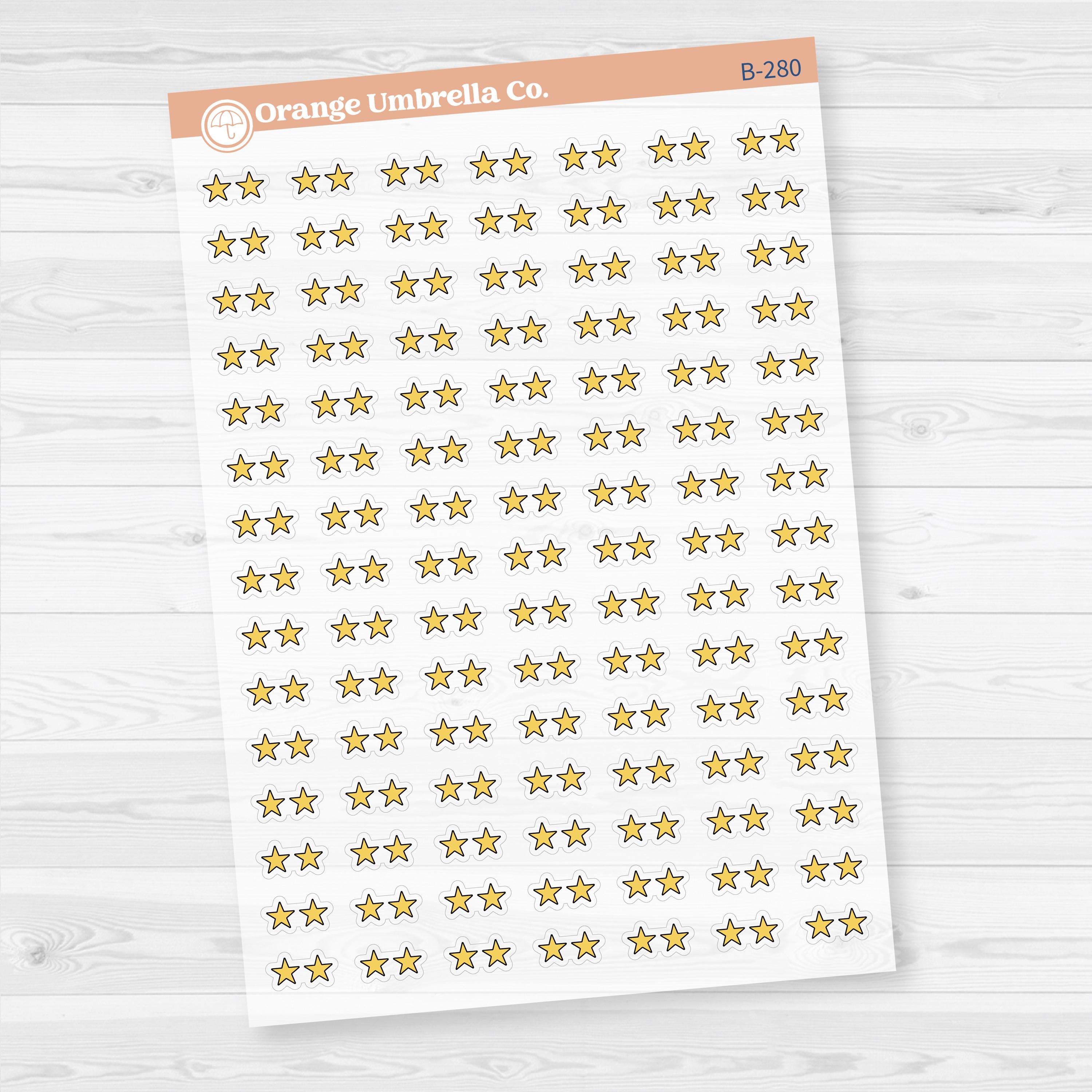 Star Rating Stickers | Reading and Hobby Trackers for Journals & Planners |Clear Matte | B-279-283-CM