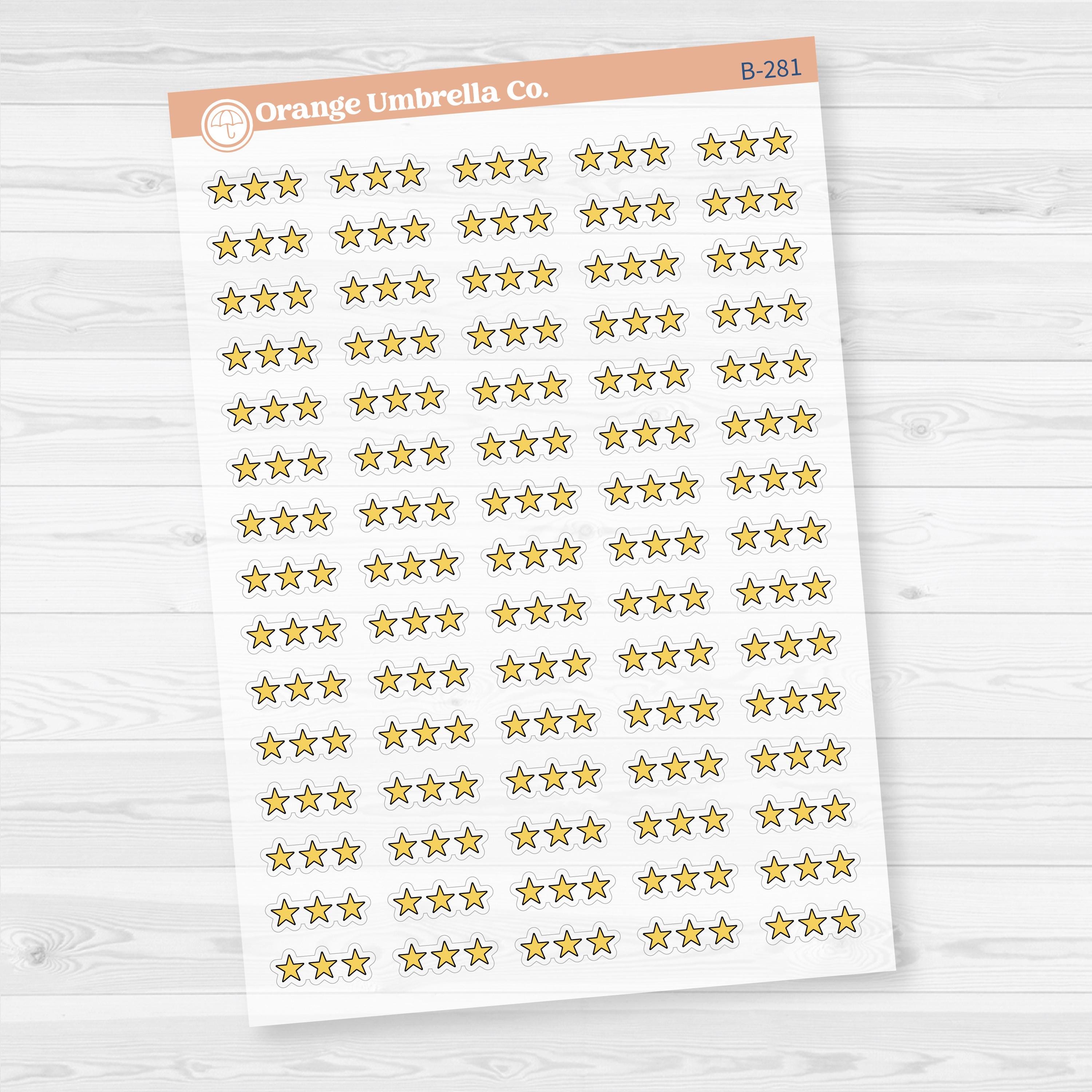 Star Rating Stickers | Reading and Hobby Trackers for Journals & Planners |Clear Matte | B-279-283-CM